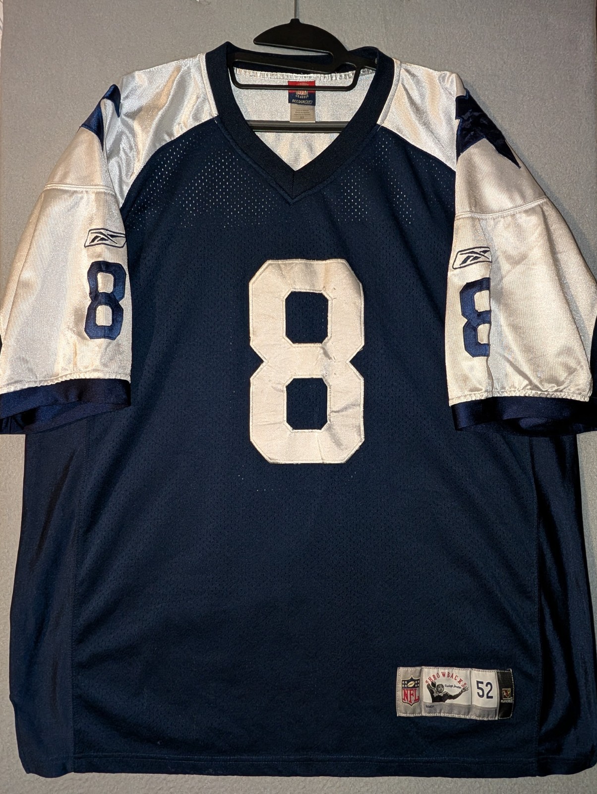 Reebok Gridiron Vintage Troy Aikman #8 Dallas Cowboys Throwback Jersey Men\'s 52