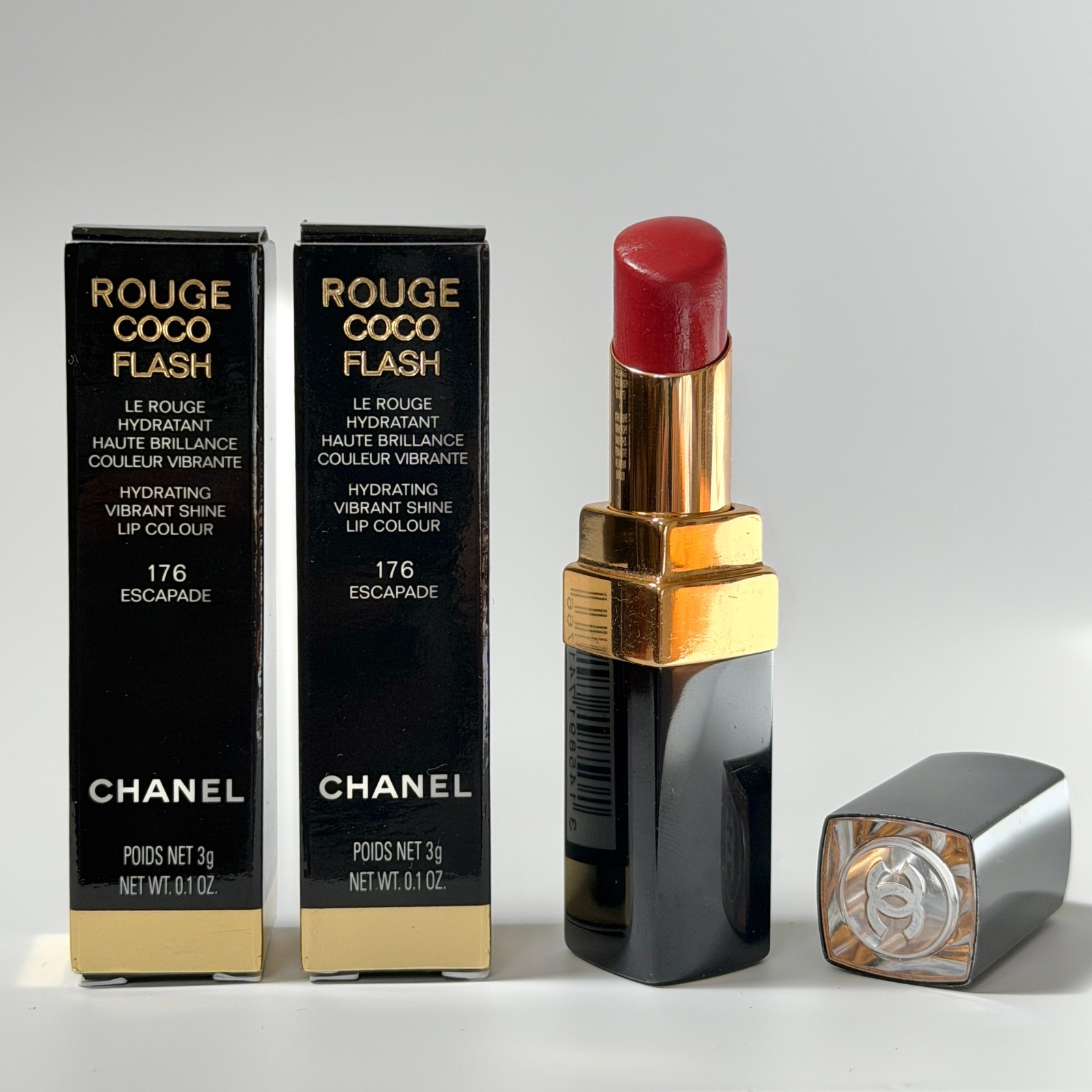 CHANEL Rouge Coco Flash Lipstick 176 ESCAPADE New Factory Sealed Box Qty 2