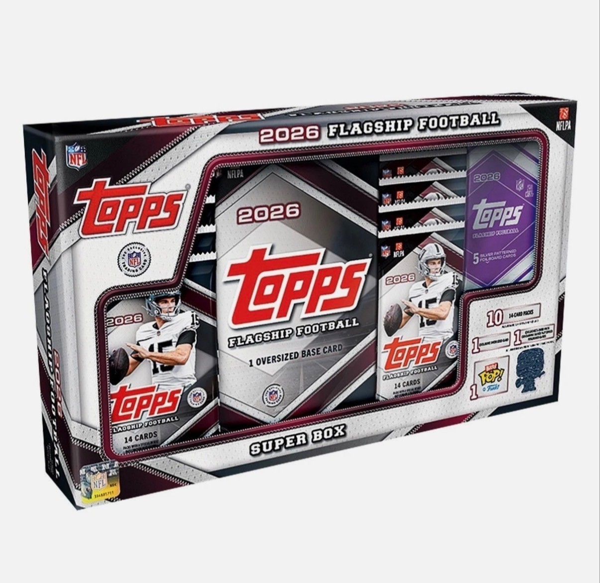2026 TOPPS FLAGSHIP FOOTBALL SUPER BOX (147 Cards) NFL Brand New Sealed