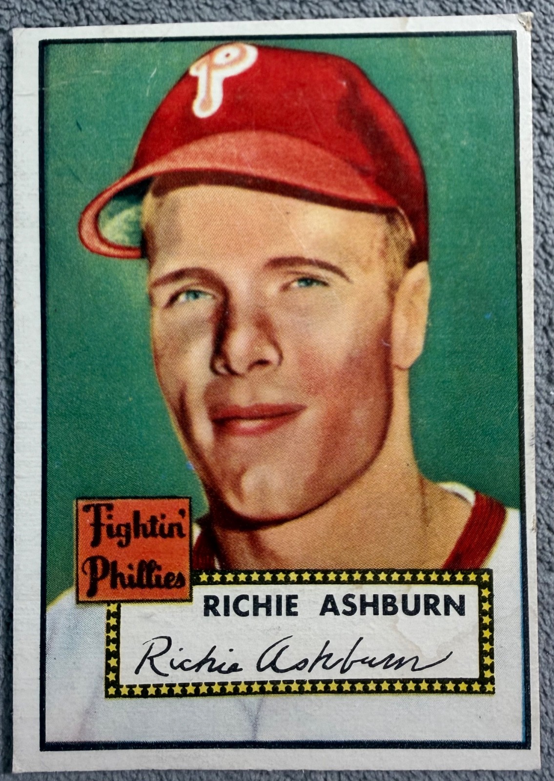 1952 Topps Richie Ashburn #216 Philadelphia Phillies HOF VG Clean