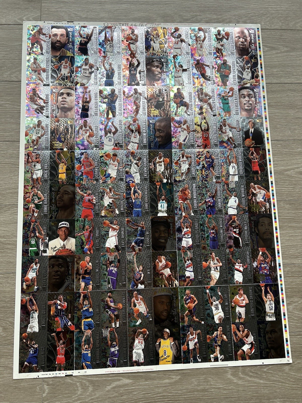 RARE 1996-97 Fleer METAL UNCUT SHEET MICHAEL JORDAN KOBE RC SHAQ 1/1