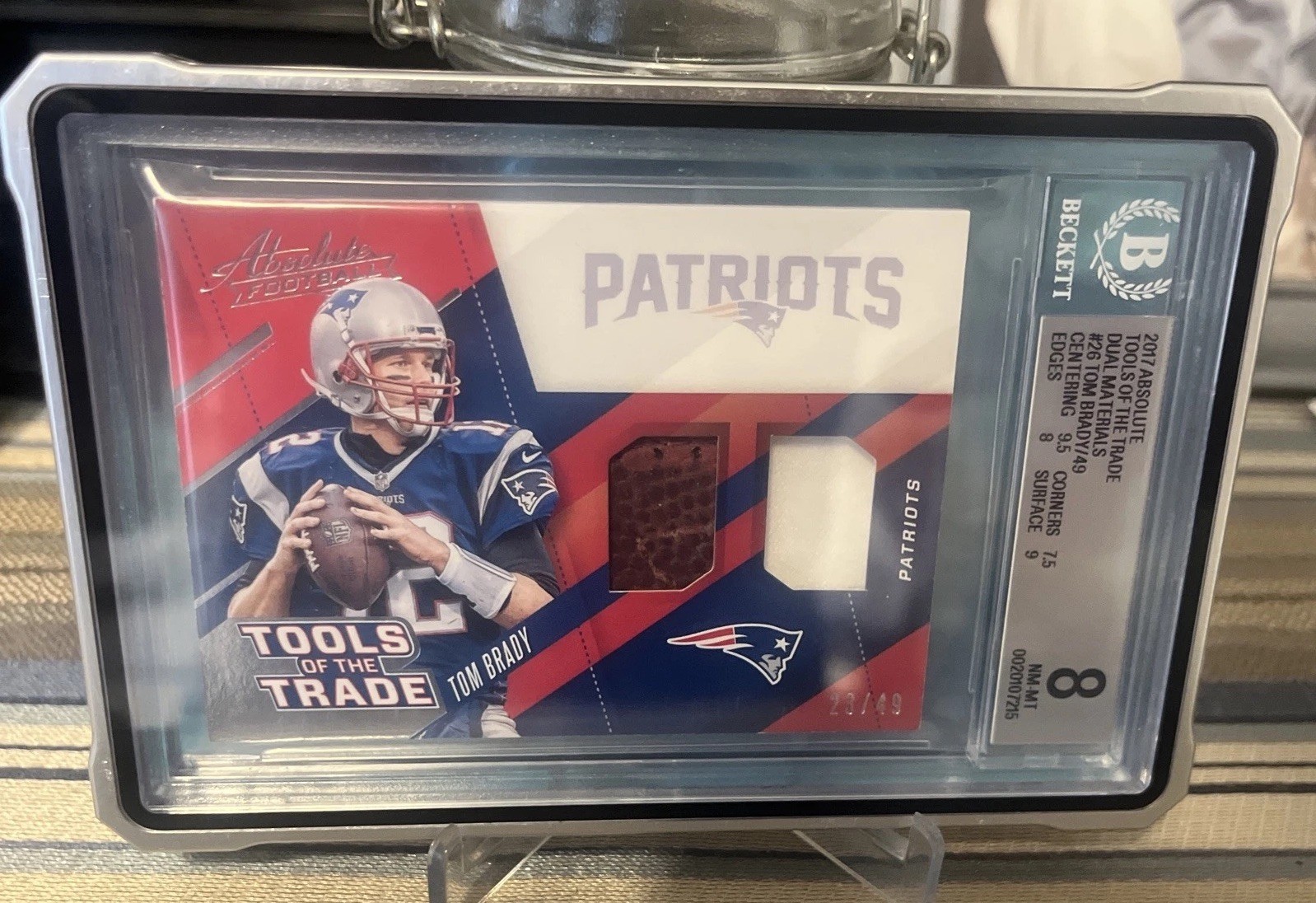 🏈Panini 2017 Absolute Tom Brady Patriots Tools of the Trade Double 23/49 POP 2