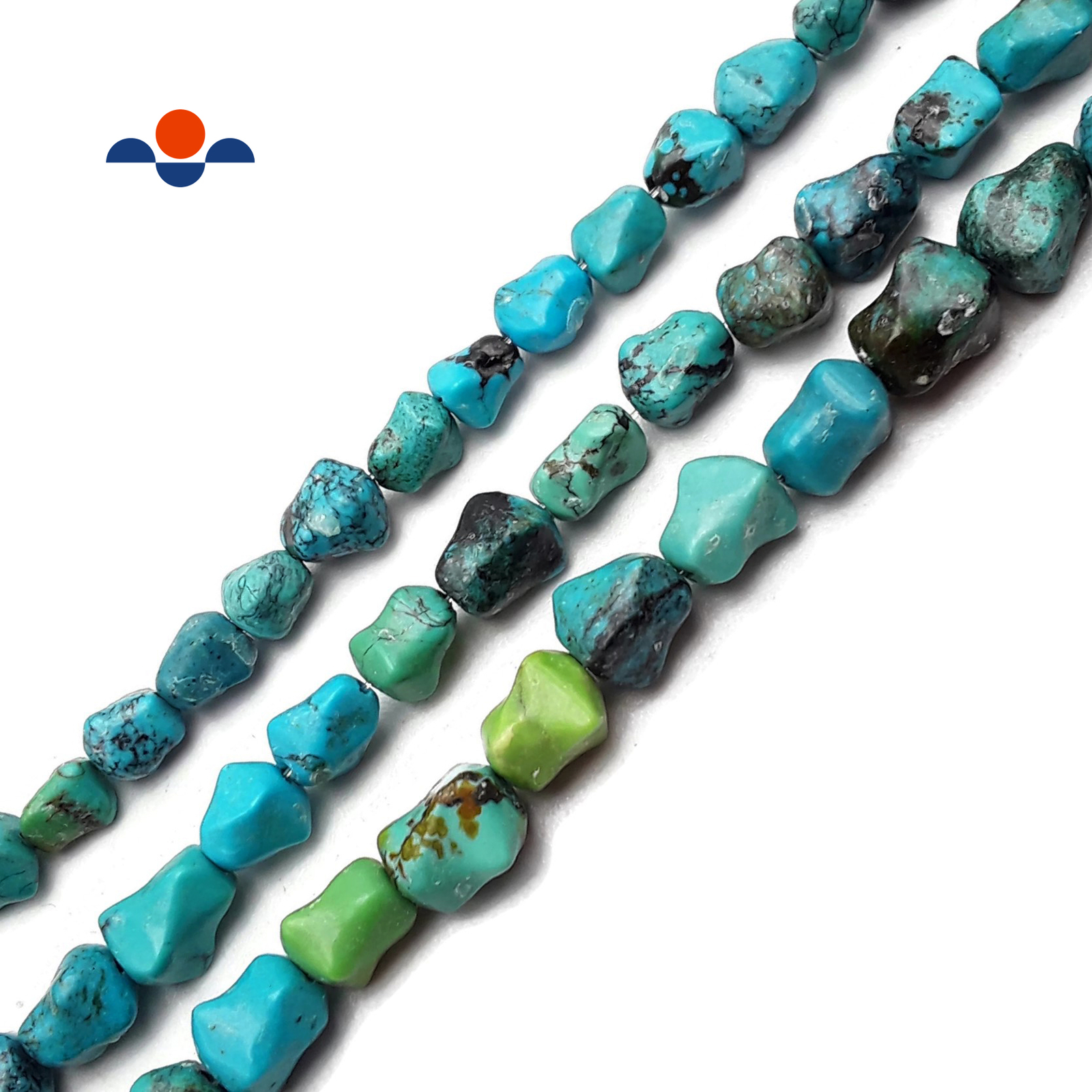 Natural Turquoise Dog Bone Shape Nugget Beads 6x8mm 7x9mm 8x10mm 15.5\