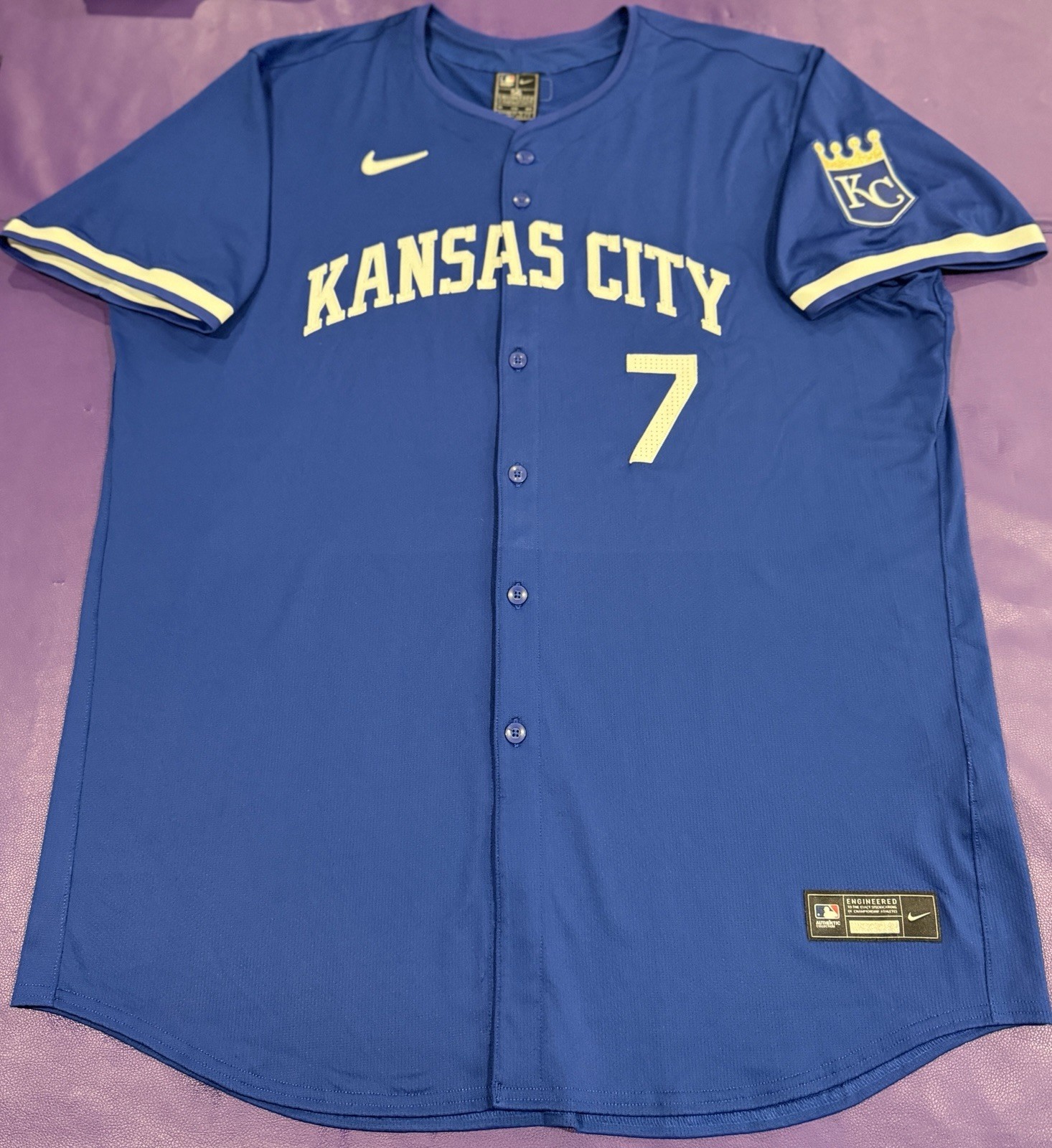 Authentic Bobby Witt #7 Kansas City Royals Pro Cut Nike Elite ADV Jersey 56 Authentic Bobby Witt #7 Kansas City Royals Pro Cut Nike Elite ADV Jersey 56
