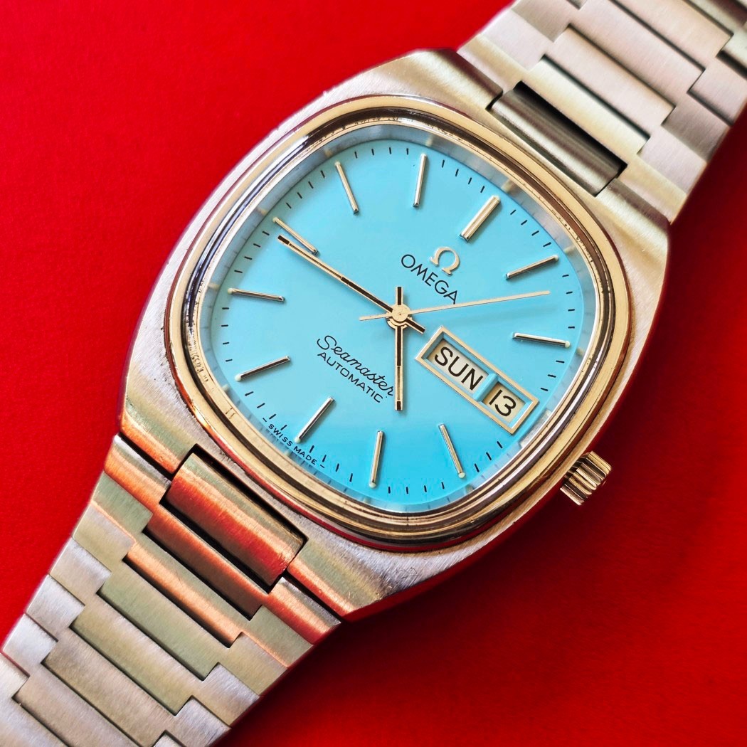 VINTAGE 1982  MEN  OMEGA  SEAMASTER  AUTOMATIC  SERVICED  1020  DAY  DATE  CLEAN