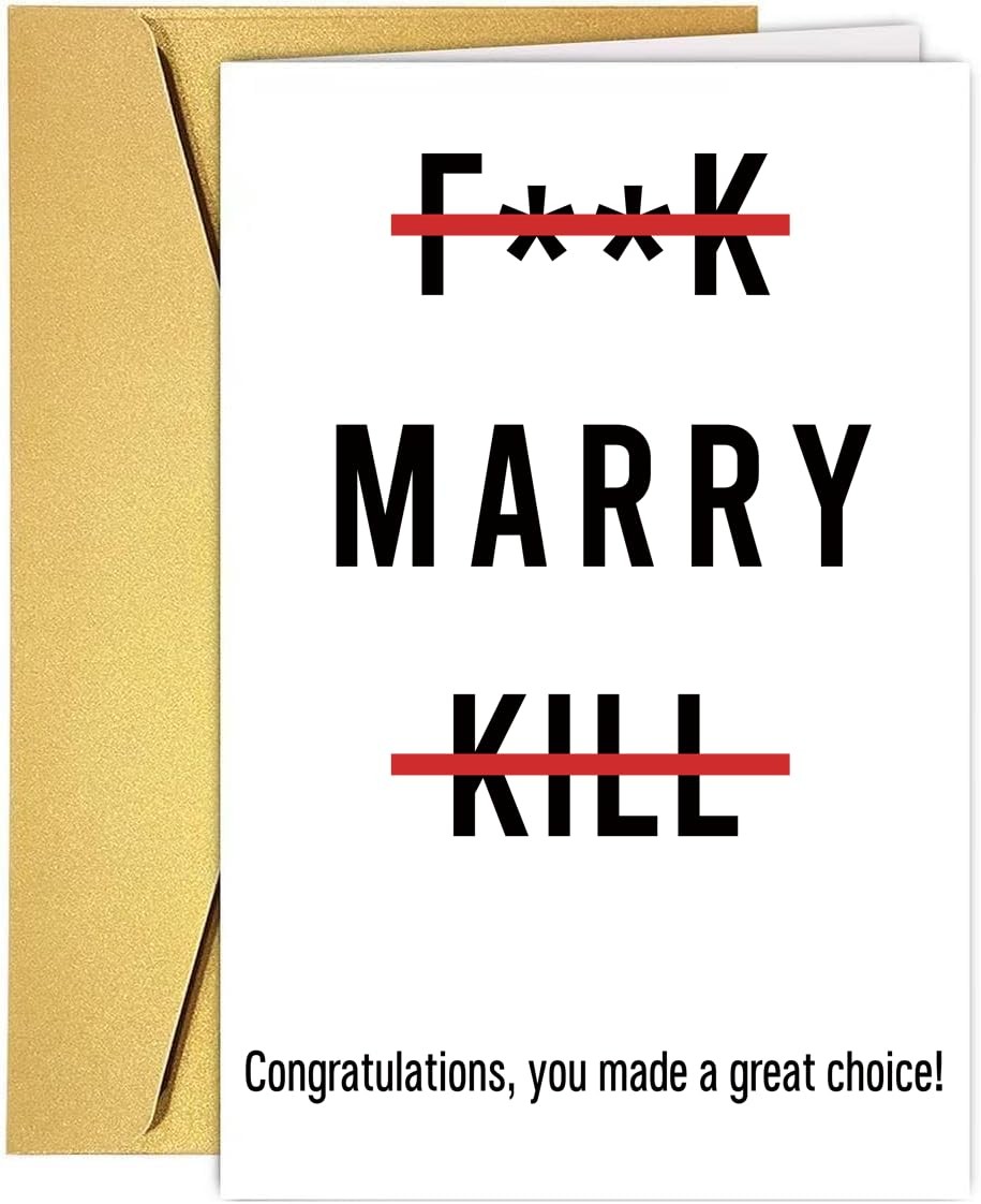 Bhiosng Funny Wedding Card for Couples Friend, Humor 8 x 5.3 inches, #5 Bhiosng Funny Wedding Card for Couples Friend, Humor 8 x 5.3 inches, #5
