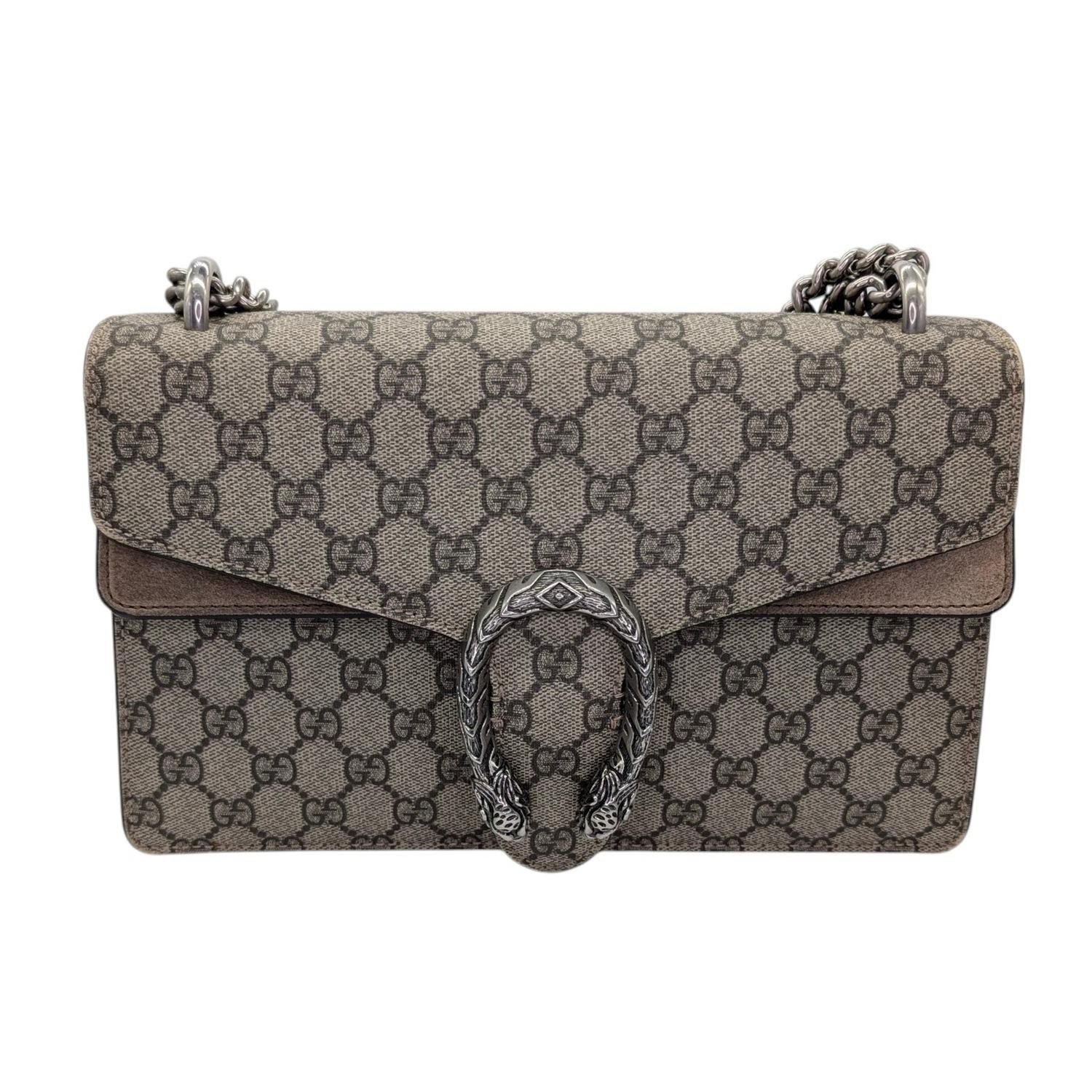 Gucci GG Supreme Medium Dionysus Shoulder Bag Taupe