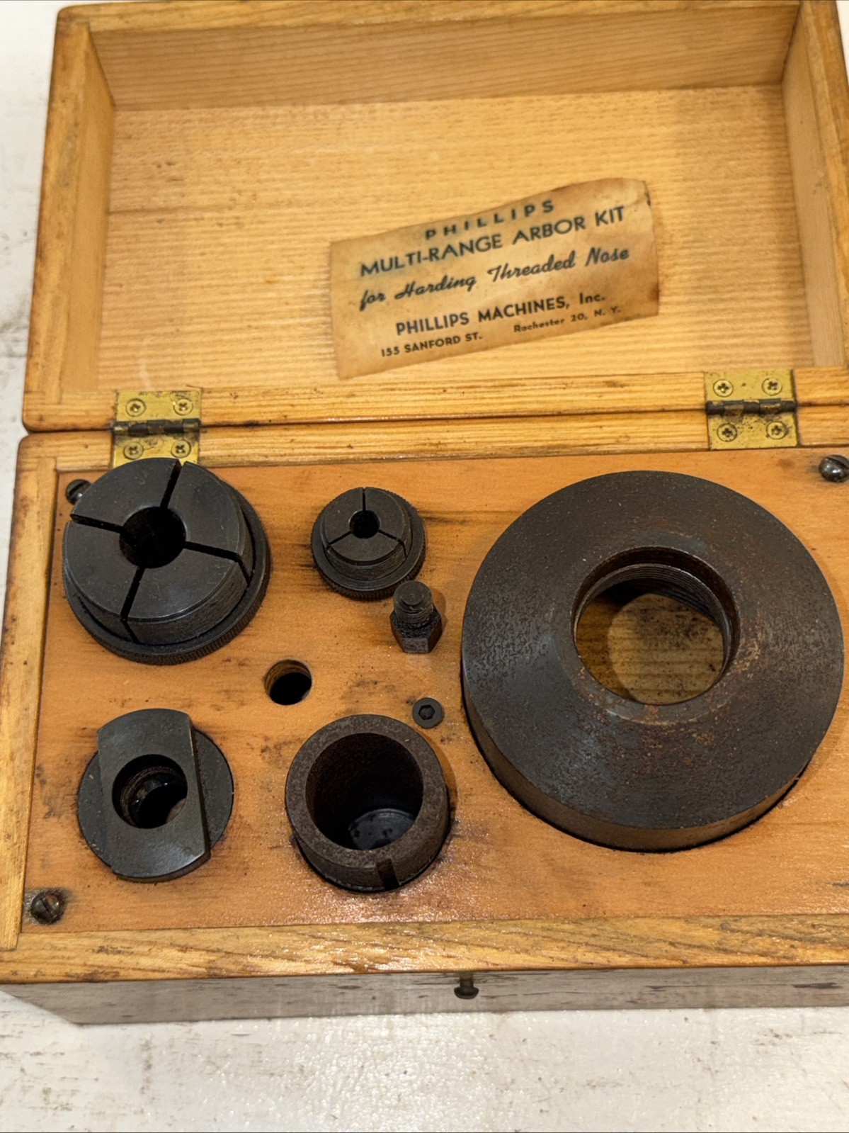 Vintage Phillips Multi Range Arbor Kit Harding Threaded Nose Lathe Spindle