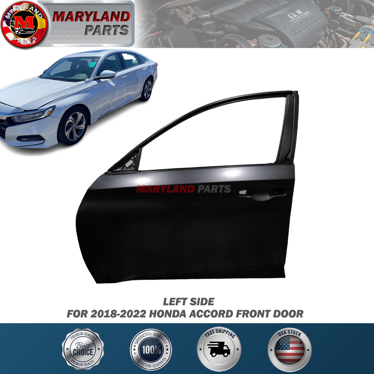 For 2018-2022 Honda Accord Left Front Door Driver Side LH