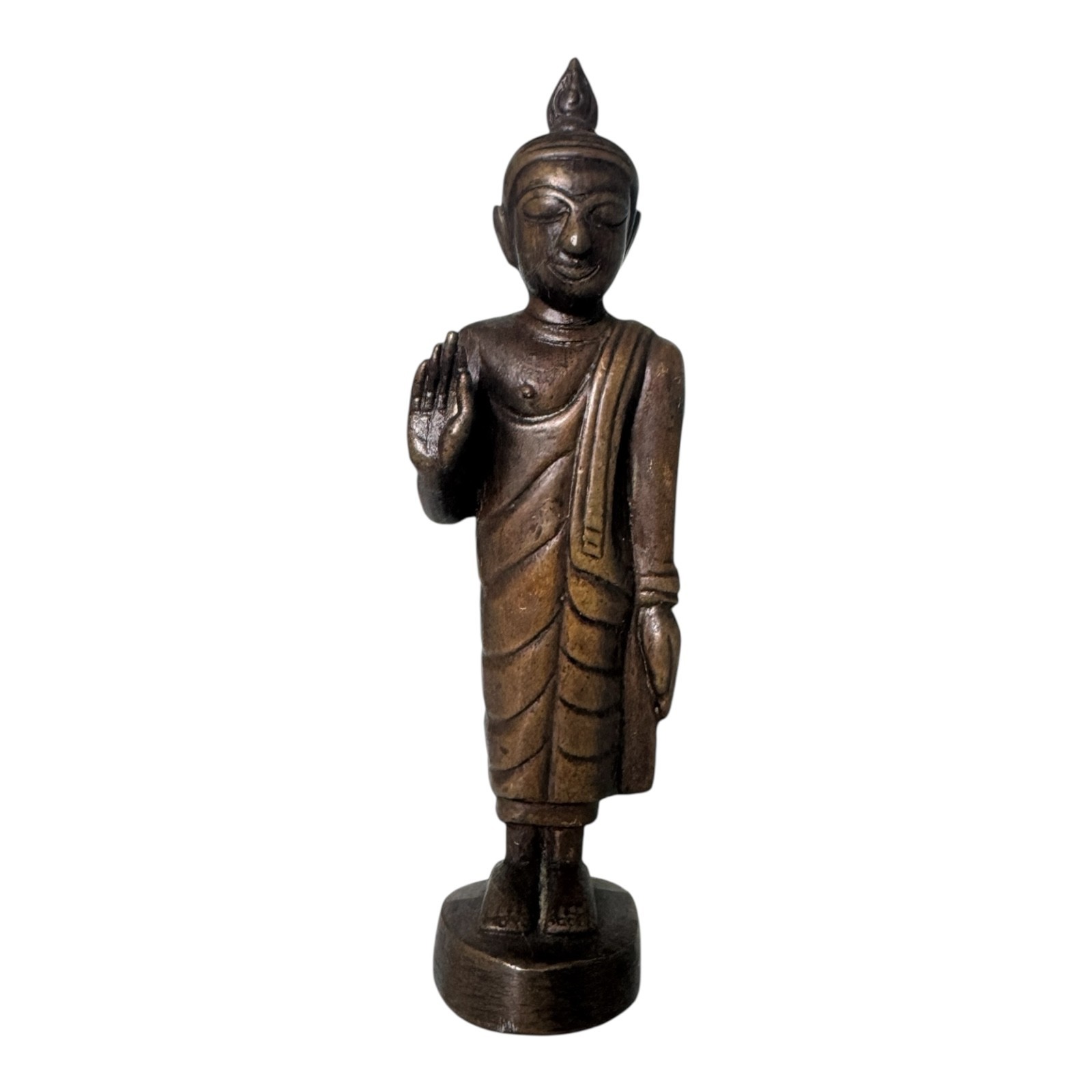 Antique Asian Bronze Standing Buddha Figure Sculpture Antique Asian Bronze Standing Buddha Figure Sculpture