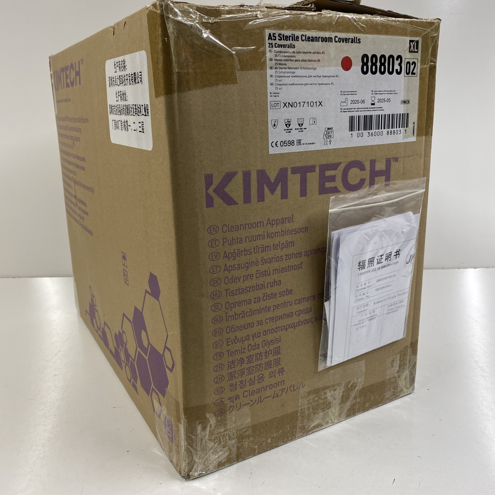 LOT x25 KIMTECH A5 Sterile Cleanroom Coveralls XL  88803  Case Extra Large Suits