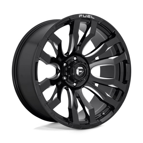 20X9 D673 BLITZ Fuel 1PC GLOSS BLACK MILLED Wheel 6X139.7 (+20mm) SINGLE 1 Wheel