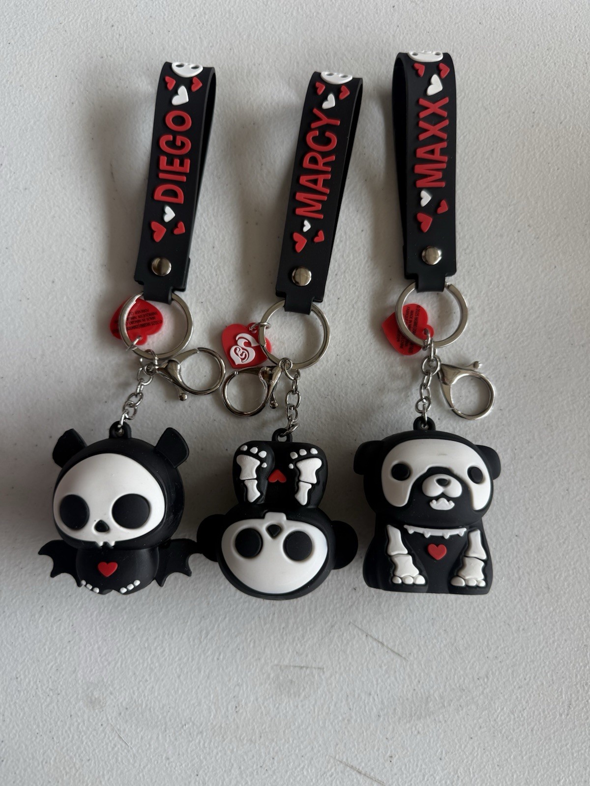 Skelanimals Series 1 Keychain Lot Diego Marcy Maxx Hasbro 2025 Skeleton Goth