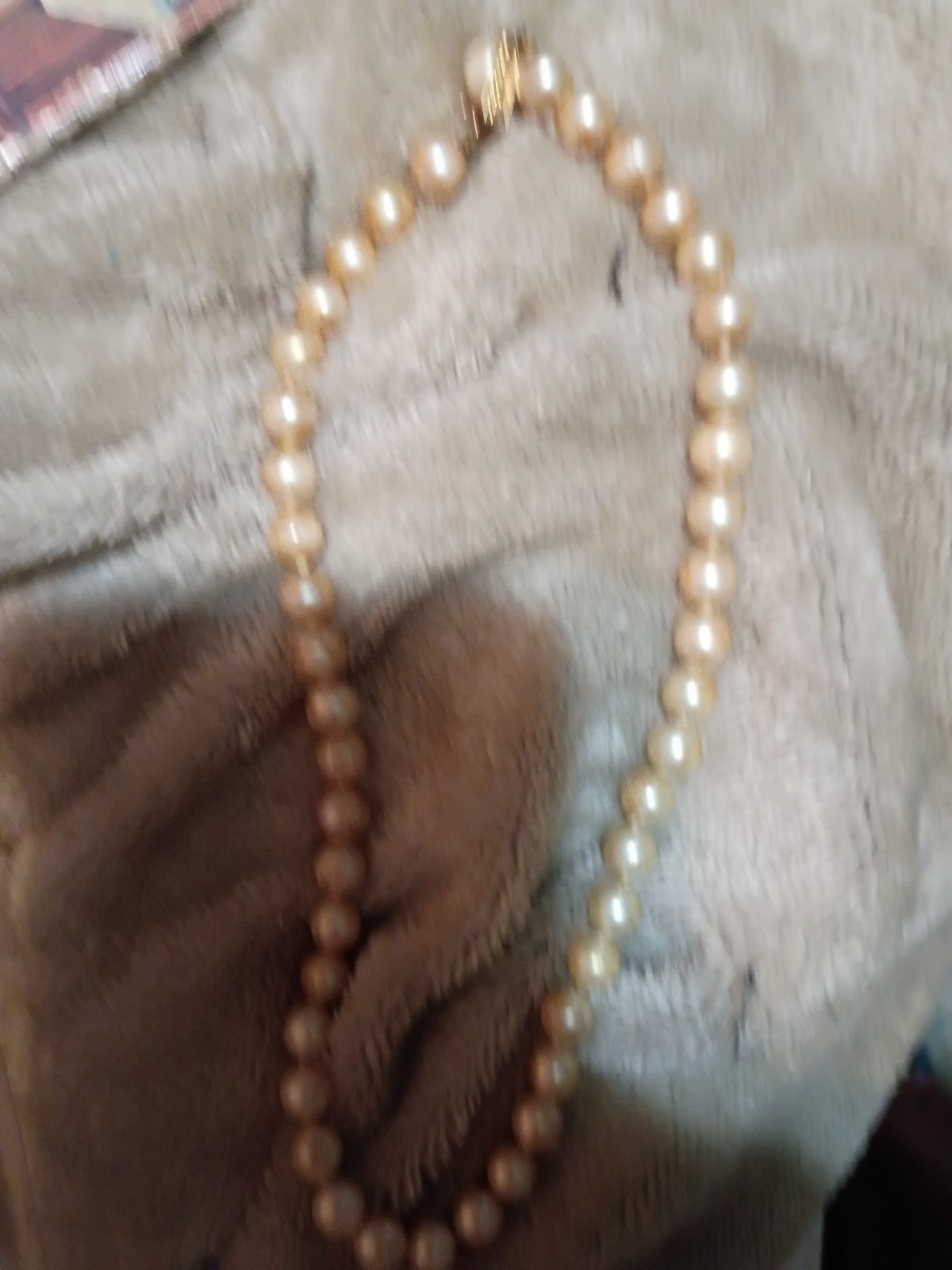 Vintage Marvella Strand Knotted Faux Pearl Necklace  Gold Tone 26in
