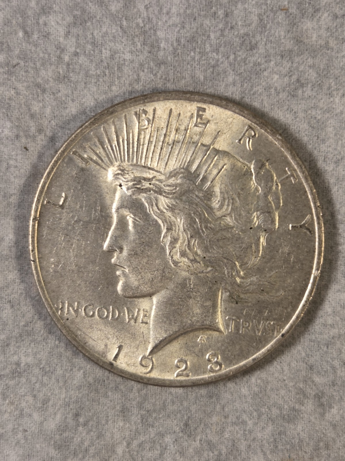 1923-P Peace Silver Dollar $1 US Coin 90% Silver Philadelphia Mint Raw XF/AU 1923-P Peace Silver Dollar $1 US Coin 90% Silver Philadelphia Mint Raw XF/AU