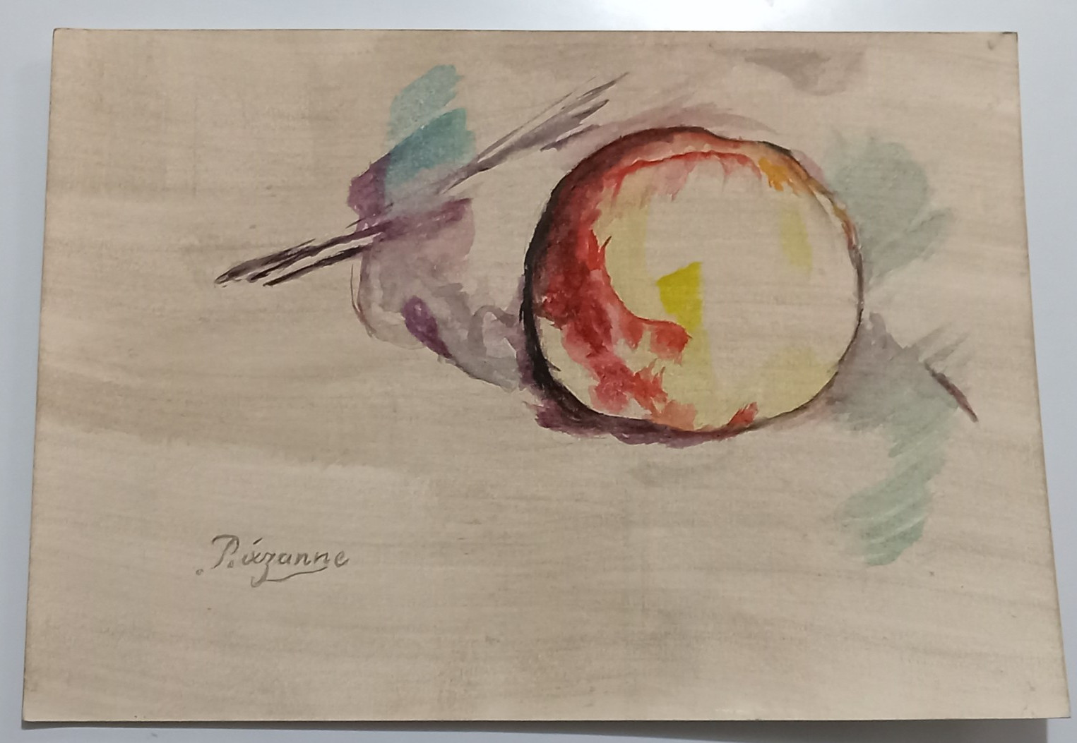 Paul Cezanne Drawing on paper (Handmade) signed and stamped mixed media.