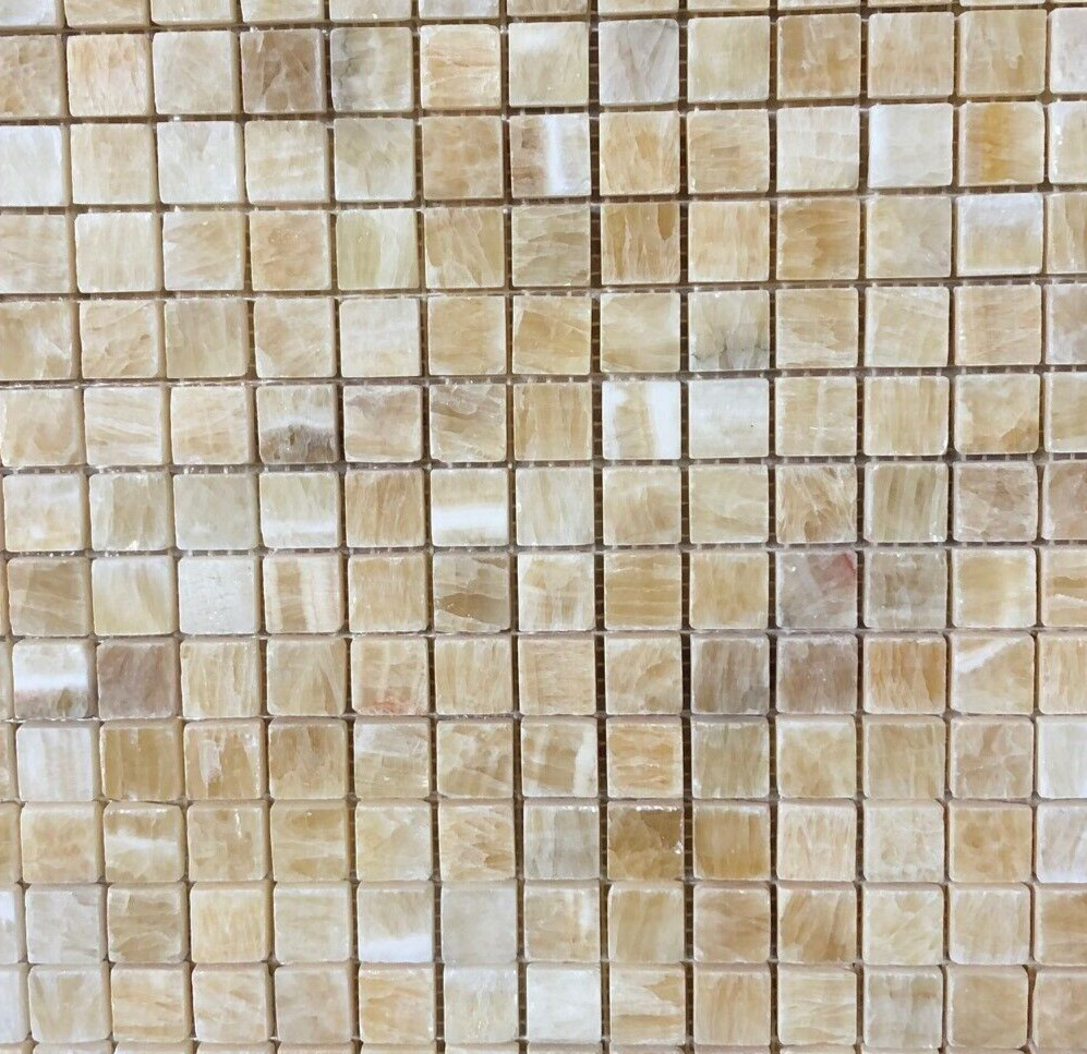 12x12 Mosaic Honey Onyx Stone Tile Backsplash 10 Square Feet T-31