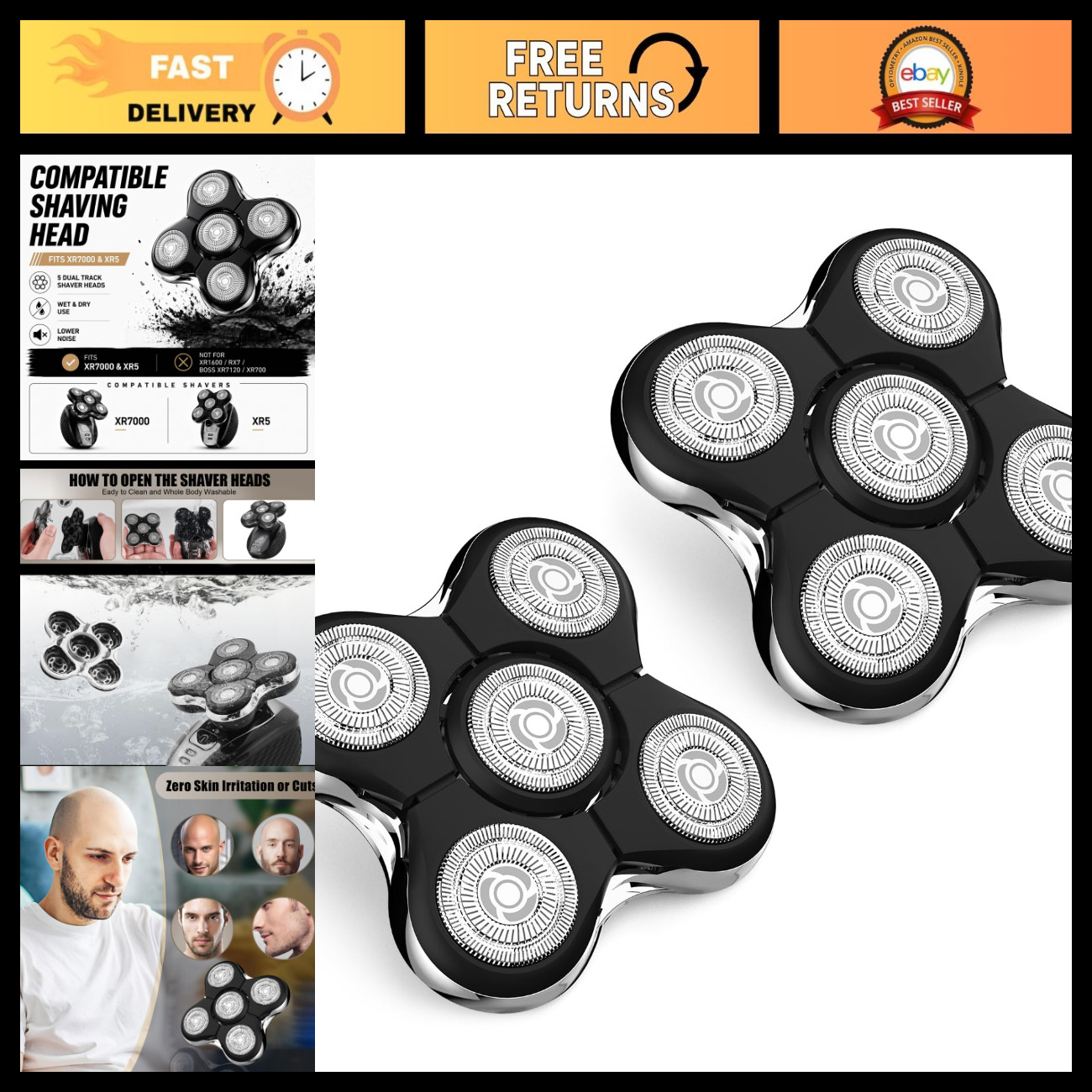 Replacement Shaver Heads Compatible with XR7000 XR1500 - High-Quality Blades Replacement Shaver Heads Compatible with XR7000 XR1500 - High-Quality Blades
