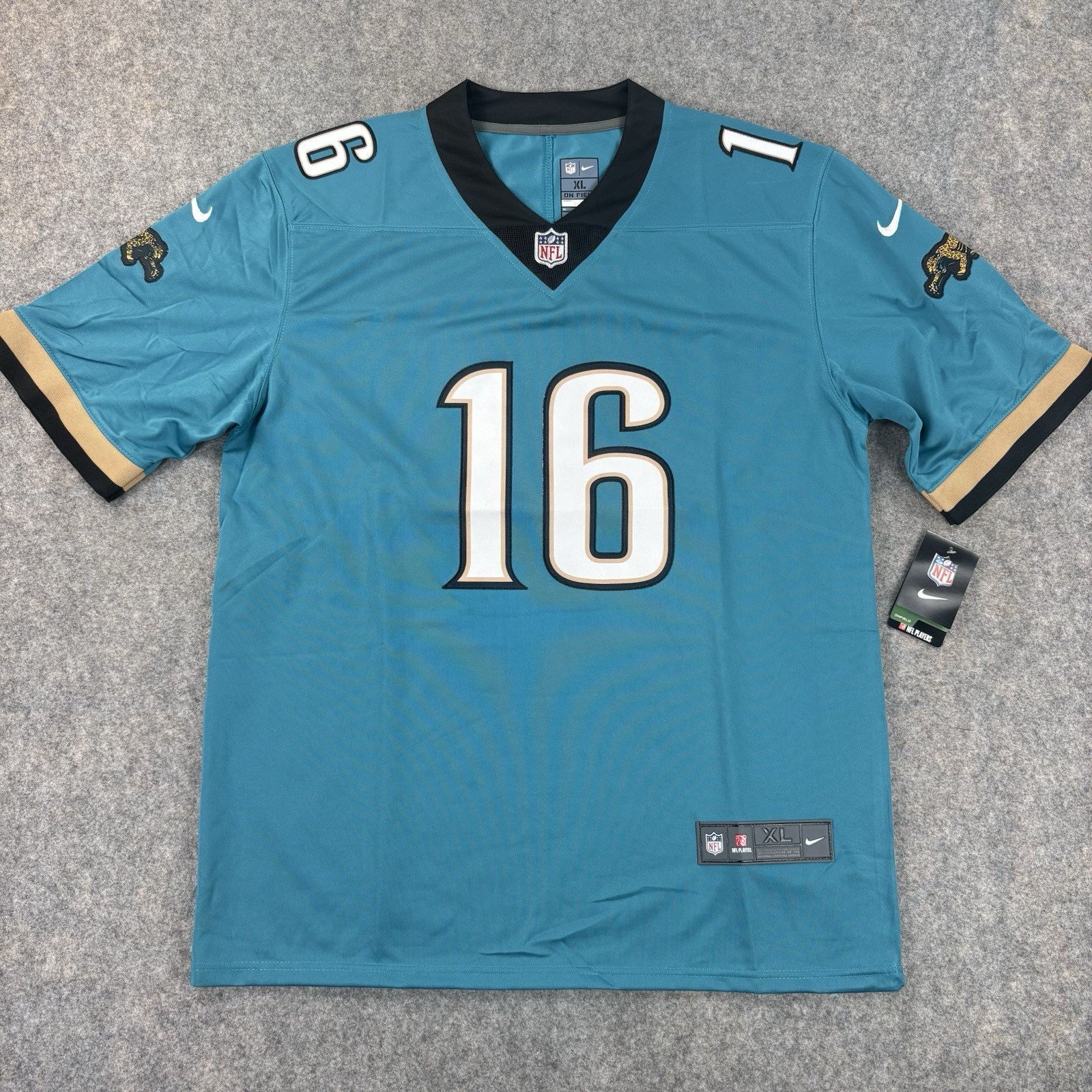 Jacksonville Jaguars Trevor Lawrence Jersey Mens XL  Teal Blue Patch Logo 16 New