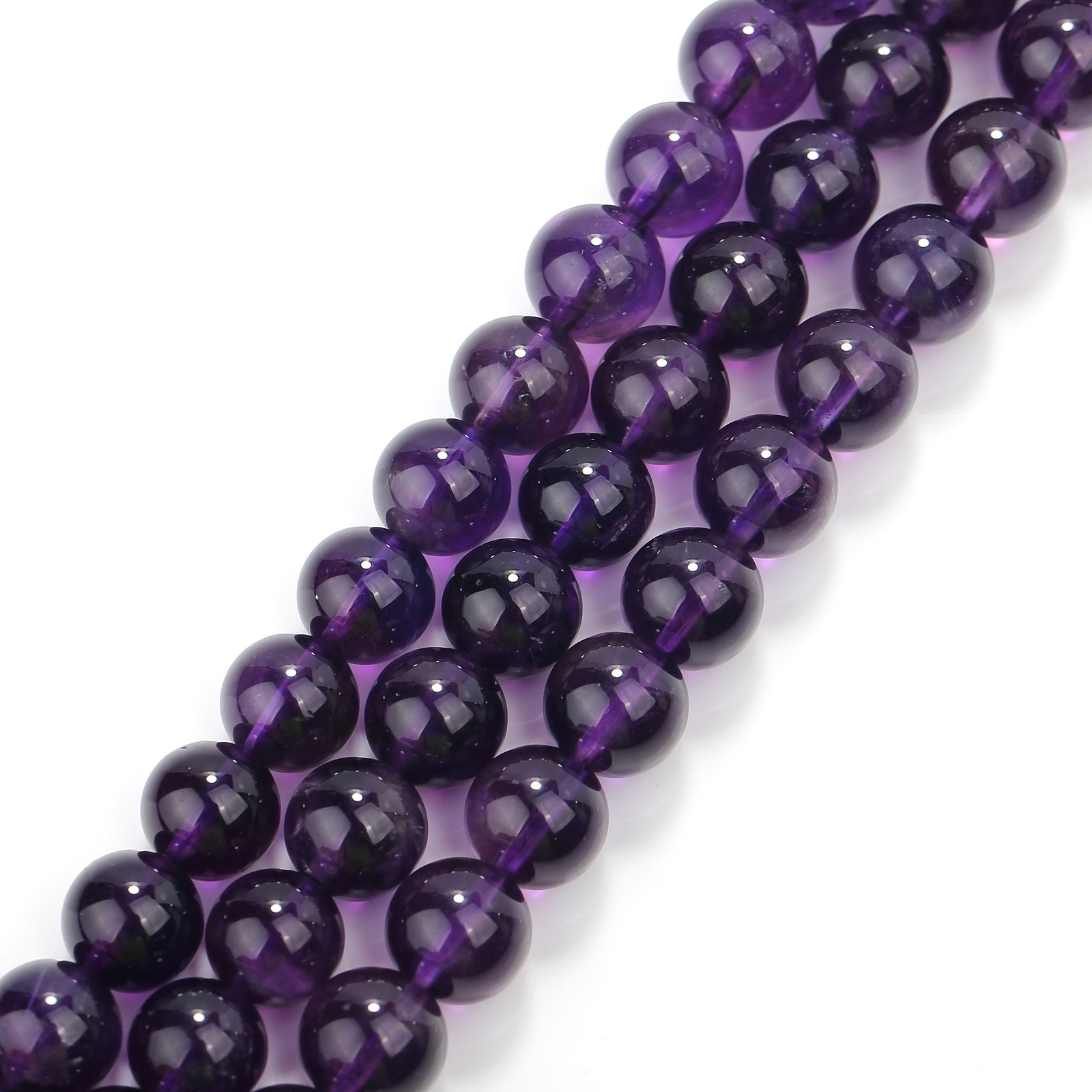 Natural Grade AAA Amethyst Smooth Round Beads 6mm 8mm 10mm 12mm 15.5\