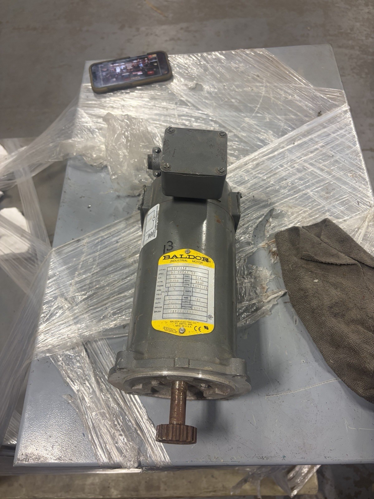 Baldor CDP3320 .33HP 1750RPM 90VDC 56C 3327P USED