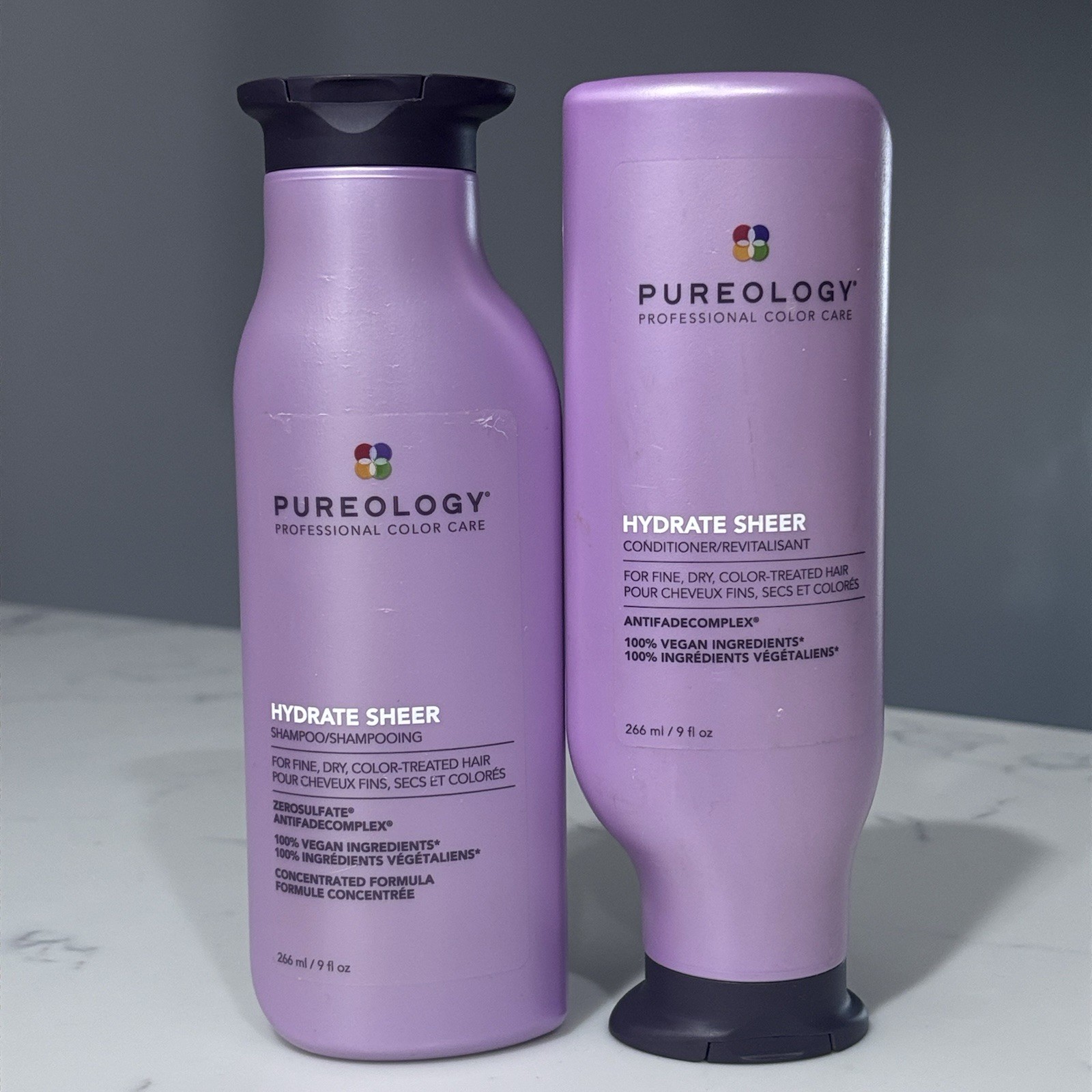 Pureology Hydrate Sheer Shampoo Conditioner Set Duo 9 Fl Oz Each NEW