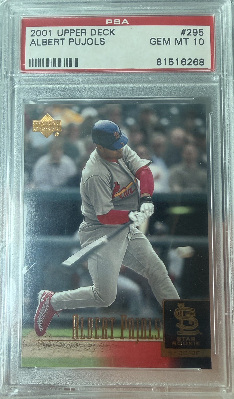 2001 Upper Deck - Star Rookie Albert Pujols #295 (RC) PSA 10 2001 Upper Deck - Star Rookie Albert Pujols #295 (RC) PSA 10