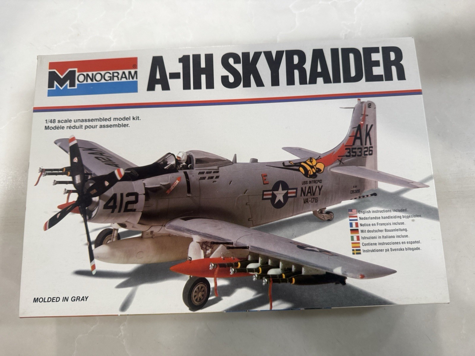 MONOGRAM 1/48 DOUGLAS A-1H SKYRAIDER #5419 - MONOGRAM 1/48 DOUGLAS A-1H SKYRAIDER #5419 -