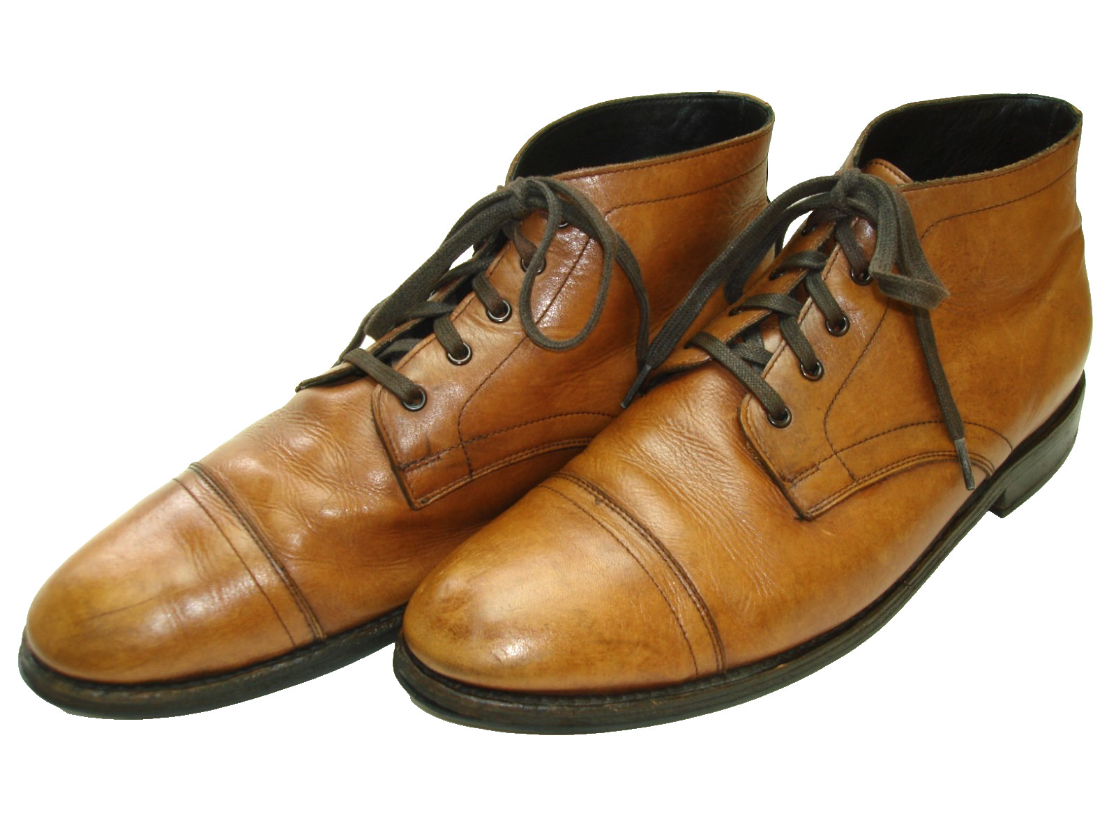 Men\'s 12.5 THURSDAY EVERYDAY Tan Brown Leather Cap Toe Lace Up Dress Boots