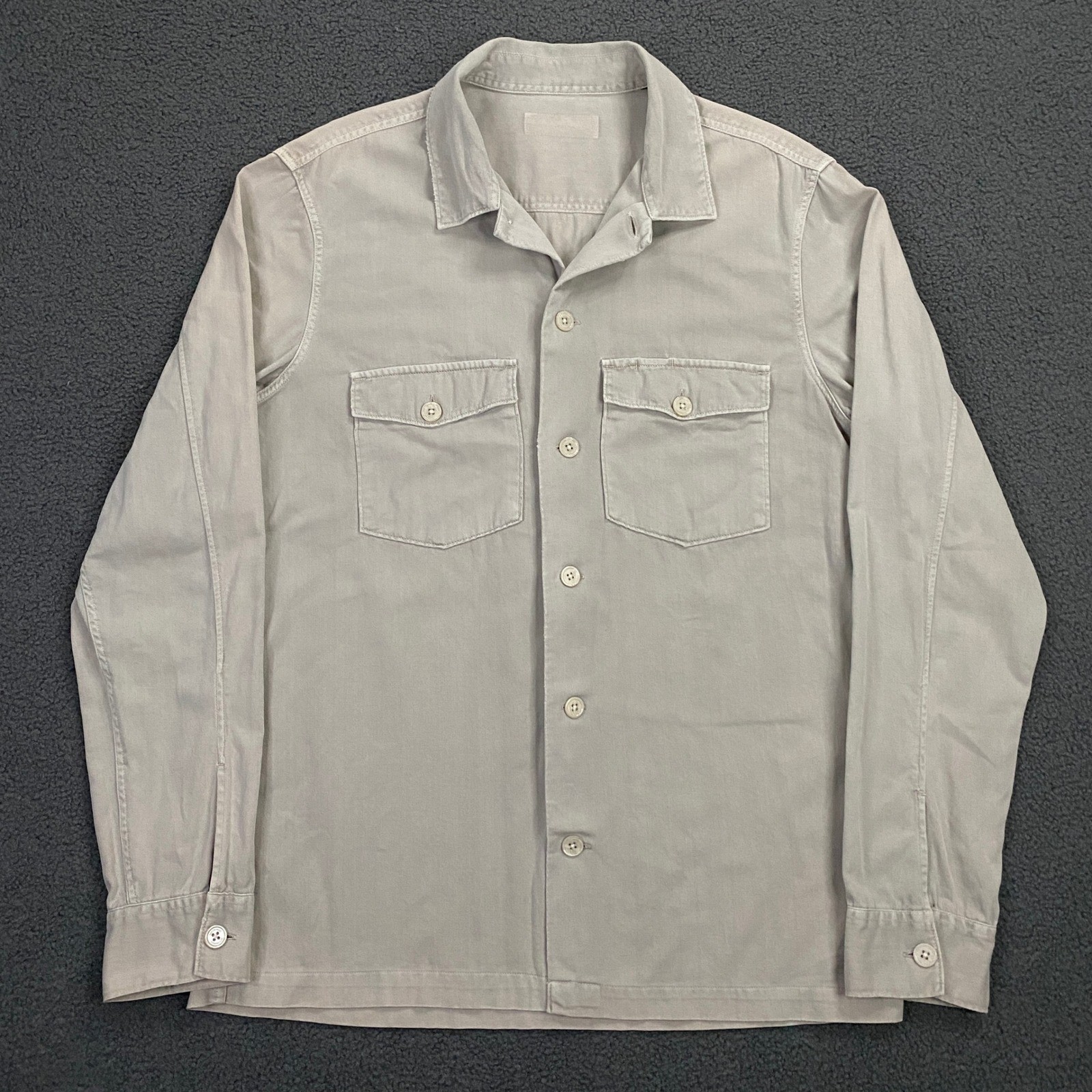 AllSaints Spotter LS Shirt FITS Mens Medium Relaxed Camp Collar Button Overshirt