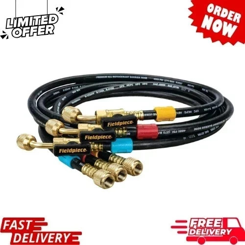 Fieldpiece HR3B Ball Valve Refrigerant Hose Set (3) w/  Fast .