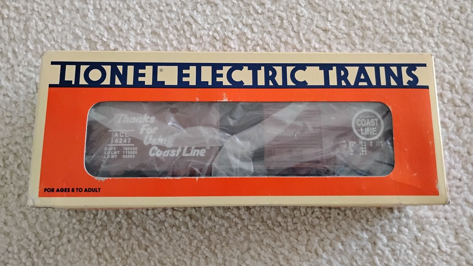 Lionel 6-16247 O Gauge Atlantic Coast Line Boxcar (1994) (For Repair)