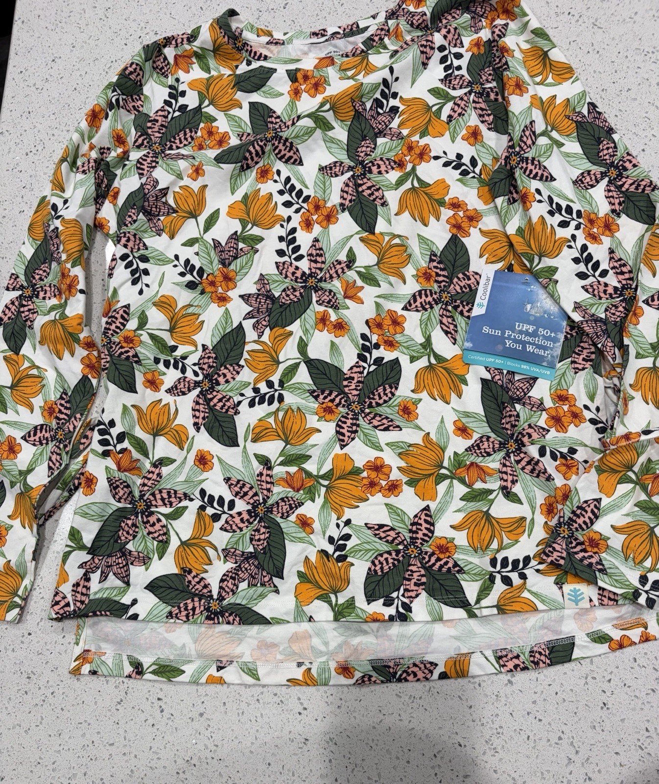 coolibar long sleeve shirt Women’s Medium New Upf 50 Surf Side Slit