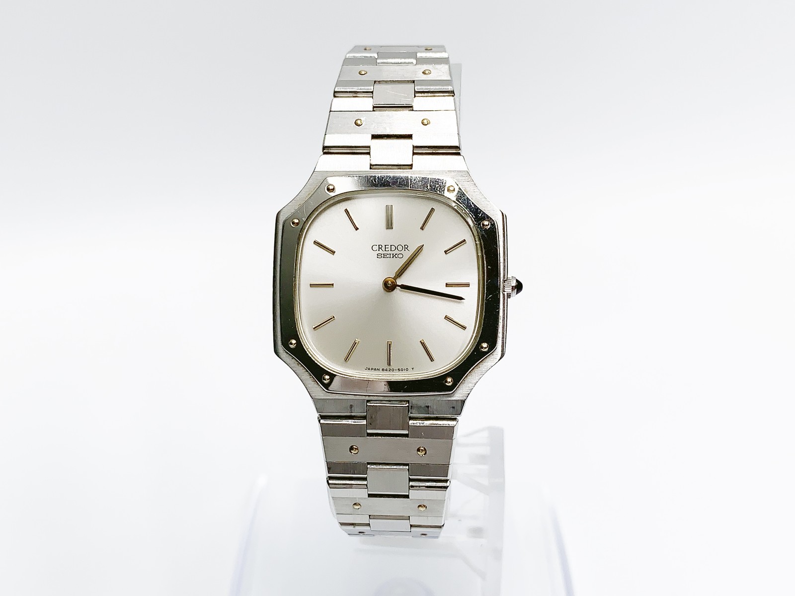 Seiko Credor 8420-5010 Quartz Watch 23mm Silver Dial Men\'s Stainless Steel