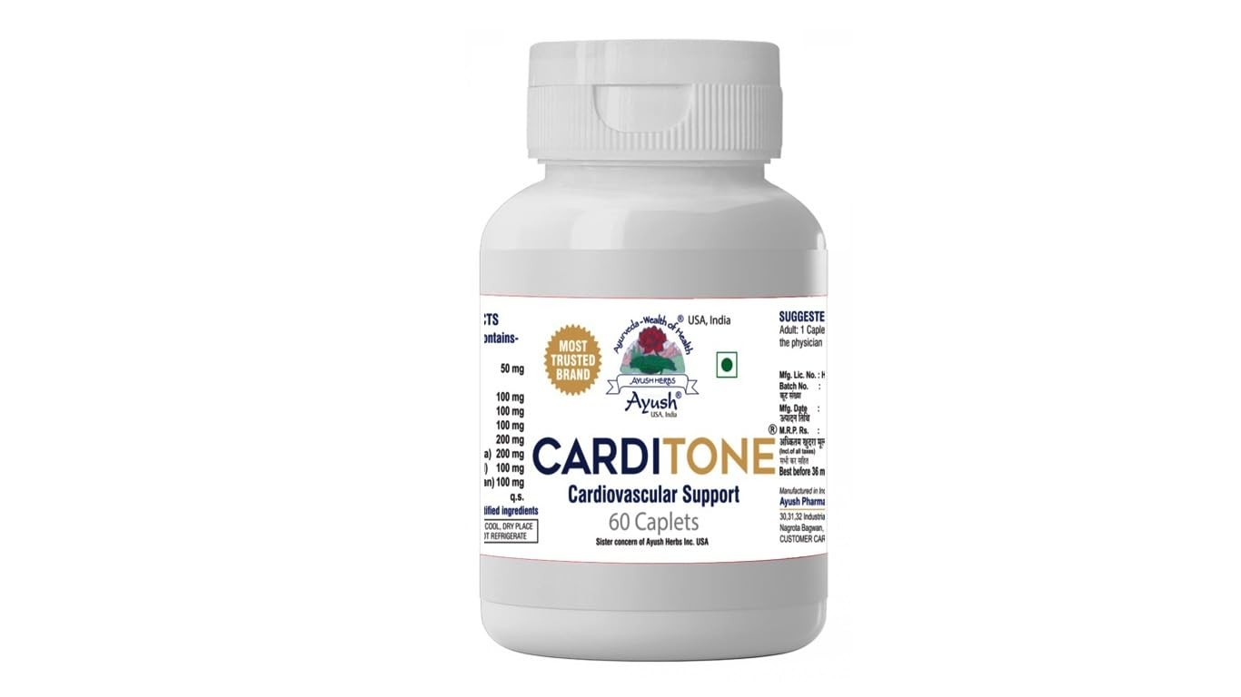 CARDITONE Ayush Herbs Caplets For Cardiovascular & Hypertension Support