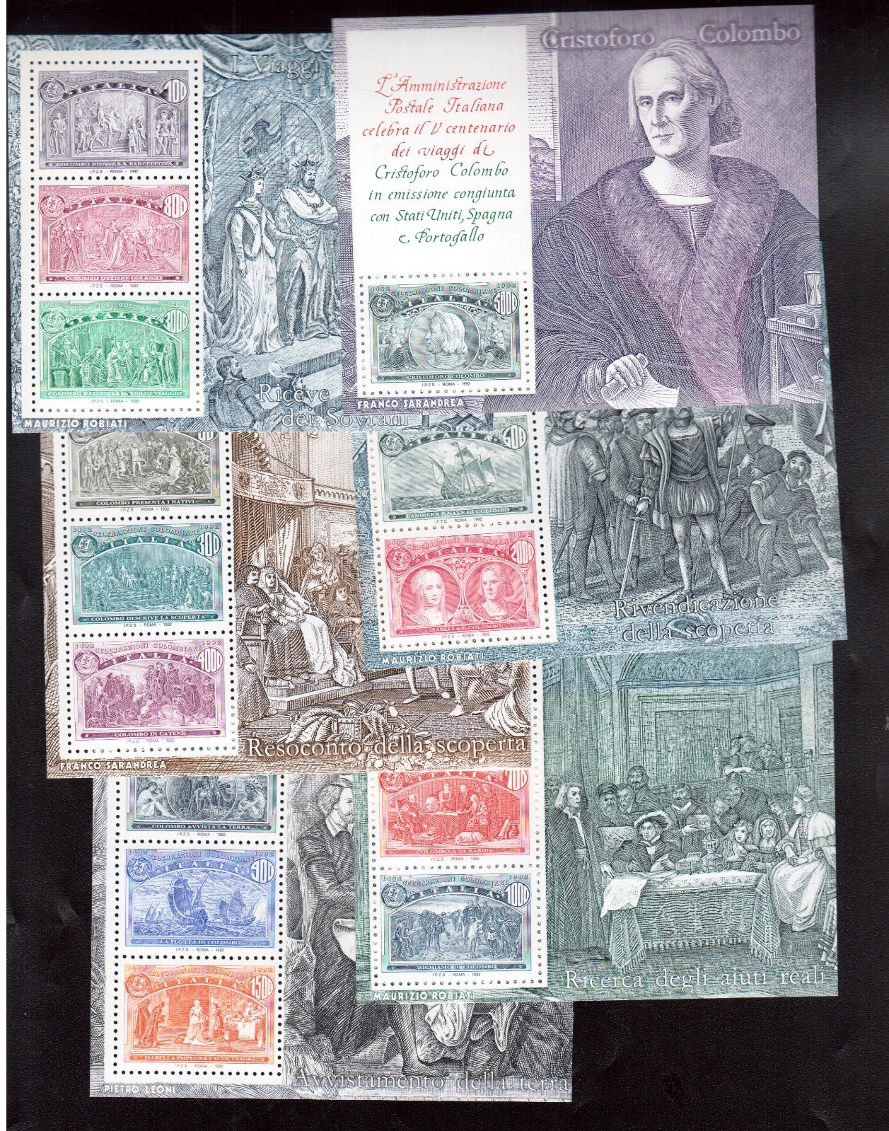 Italy #1883 - #1888 Very Fine Never Hinged Souvenir Sheet Set