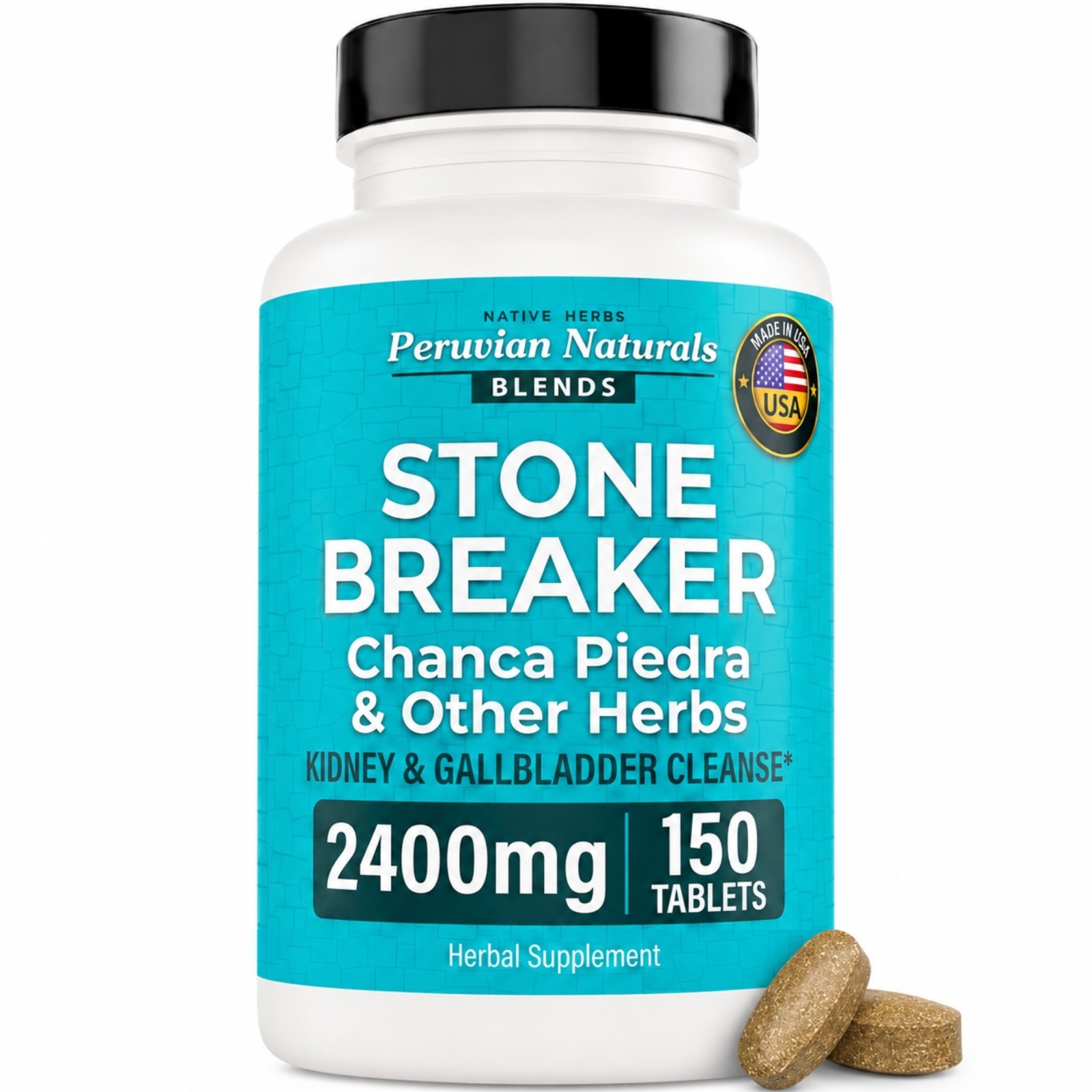 Chanca Piedra Stone Breaker 150 Tablets Kidney Cleanse Detox 2400mg from Peru Chanca Piedra Stone Breaker 150 Tablets Kidney Cleanse Detox 2400mg from Peru