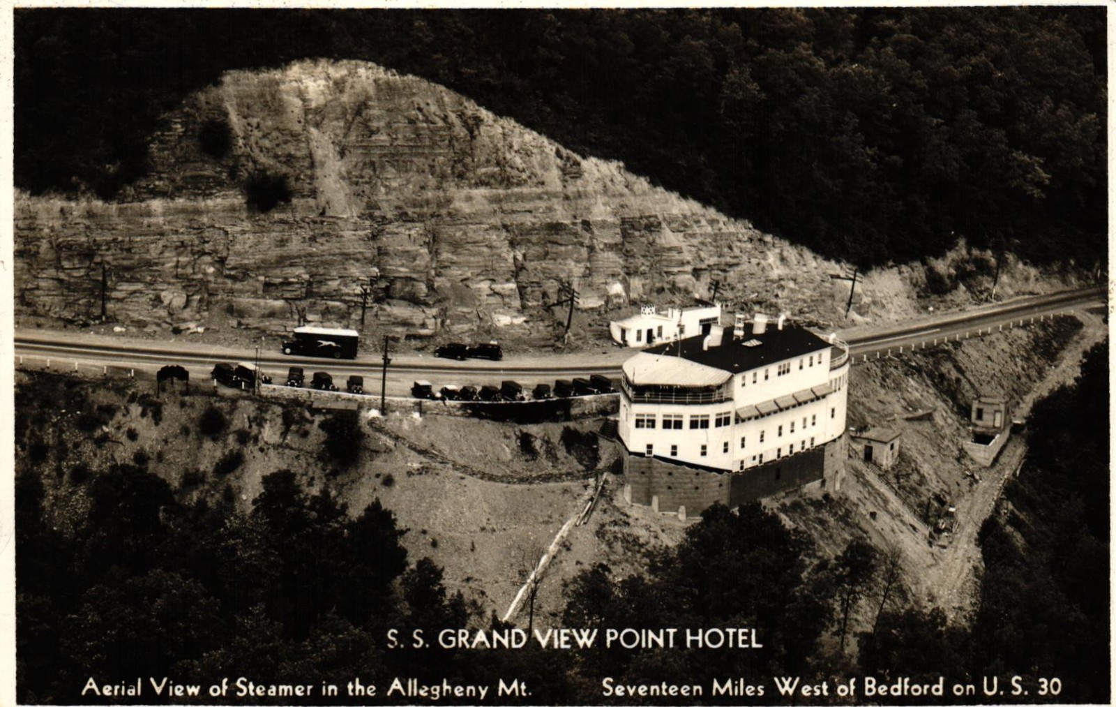 Lincoln Highway Pennsylvania - Aerial View S.S. Grand View Point Hotel RPPC Lincoln Highway Pennsylvania - Aerial View S.S. Grand View Point Hotel RPPC