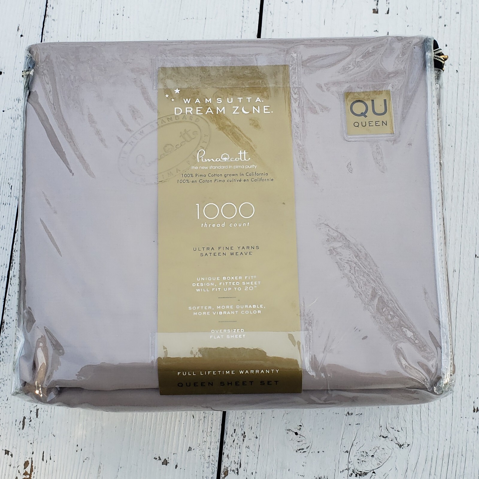 AUTHENTIC WAMSUTTA Dream Zone 1000 TC PimaCott QUEEN Sheet Set GREY DISCONTINUED
