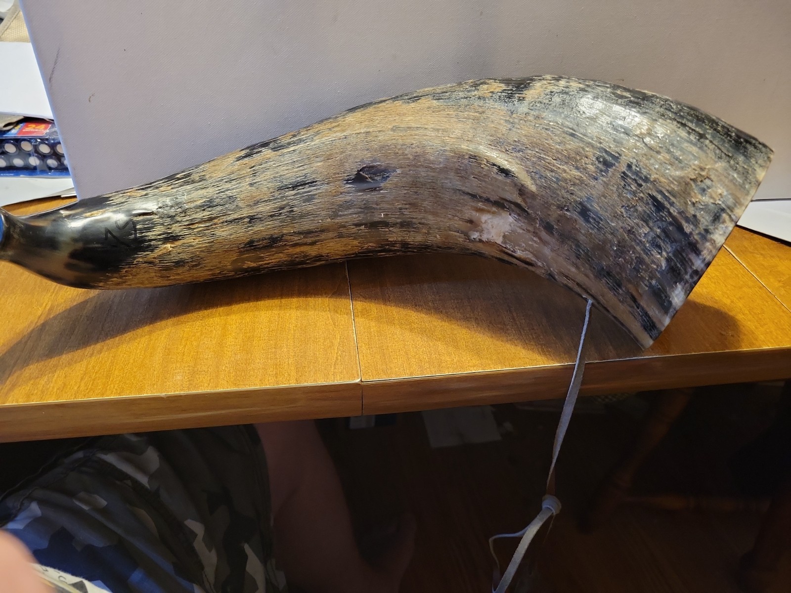 Powder horn antique genuine Cowhorn No End Powder horn antique genuine Cowhorn No End