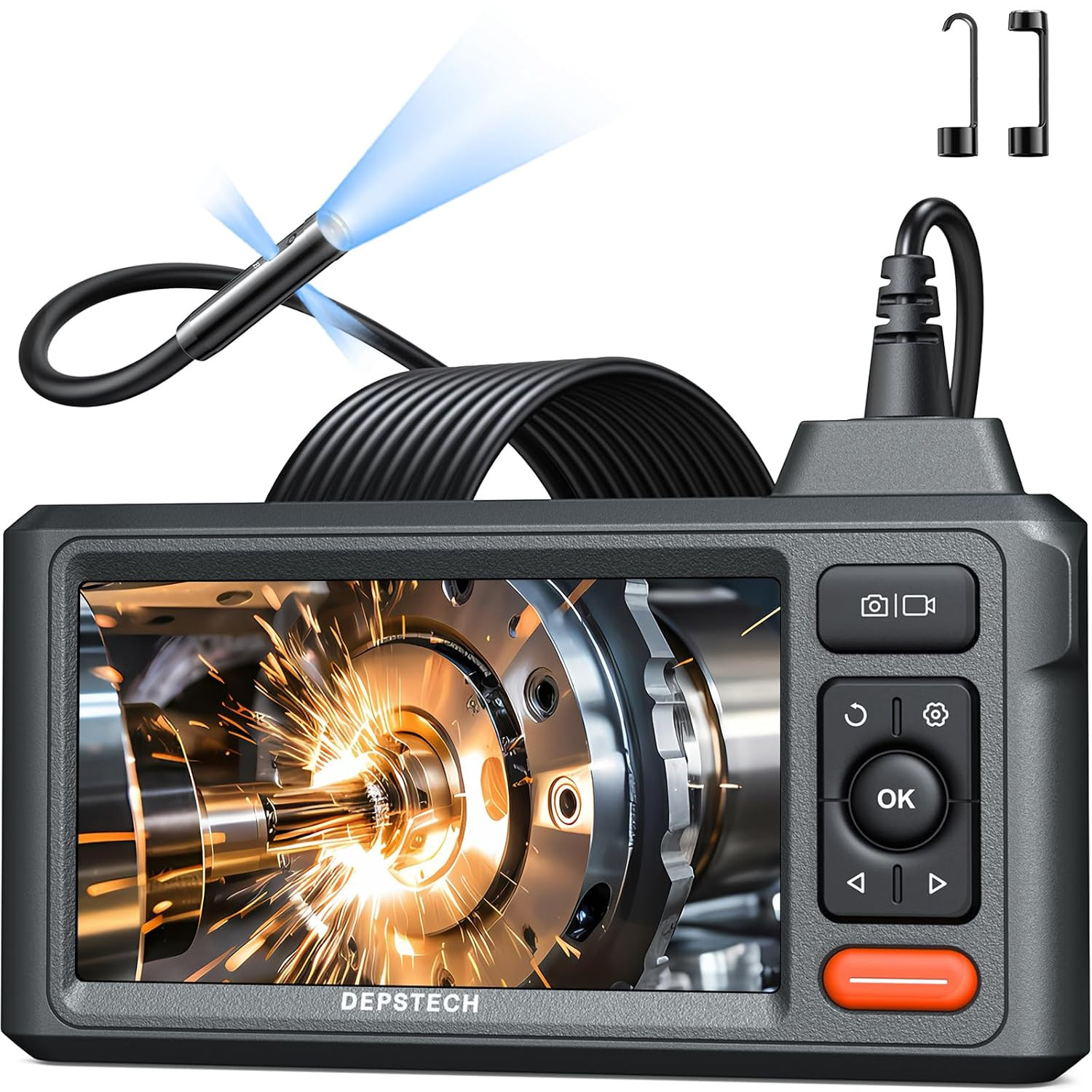 Triple Lens Inspection Endoscope Camera with Light, 5