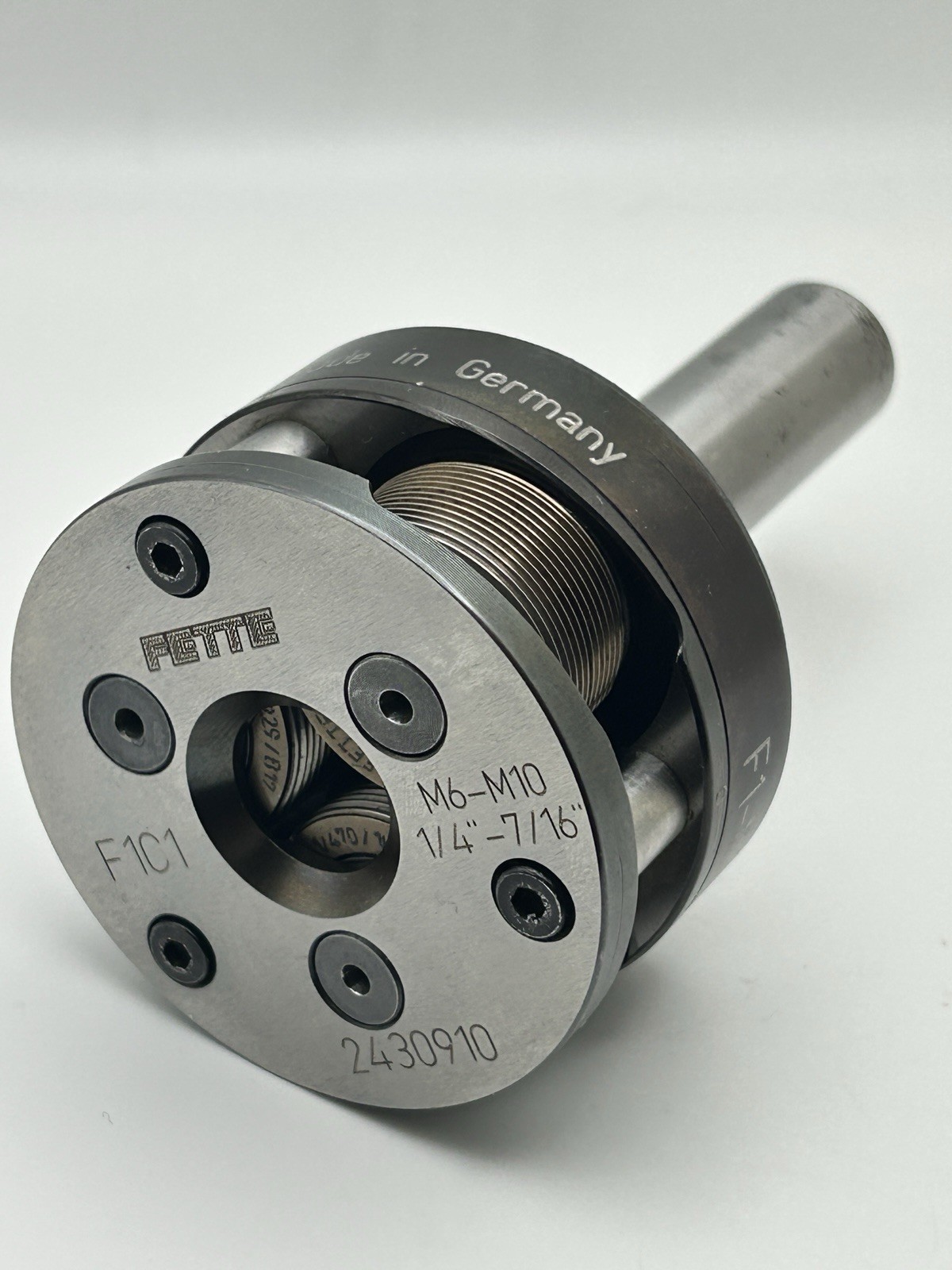 LMT FETTE F1C1 Thread Rolling Head M6-M10 (1/4”-7/16”) 3/4” Shank Germany wRolls LMT FETTE F1C1 Thread Rolling Head M6-M10 (1/4”-7/16”) 3/4” Shank Germany wRolls