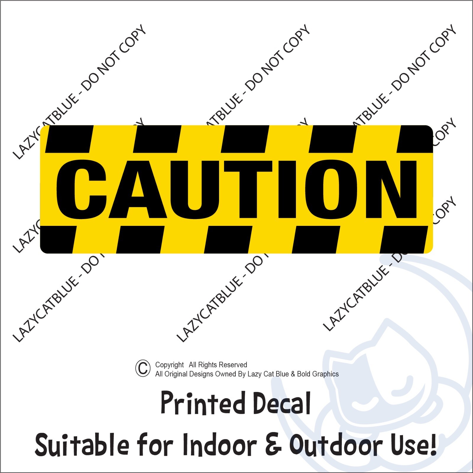 Caution Decal Sticker Warning Strip Black Yellow Stripes Beware Look Out Danger