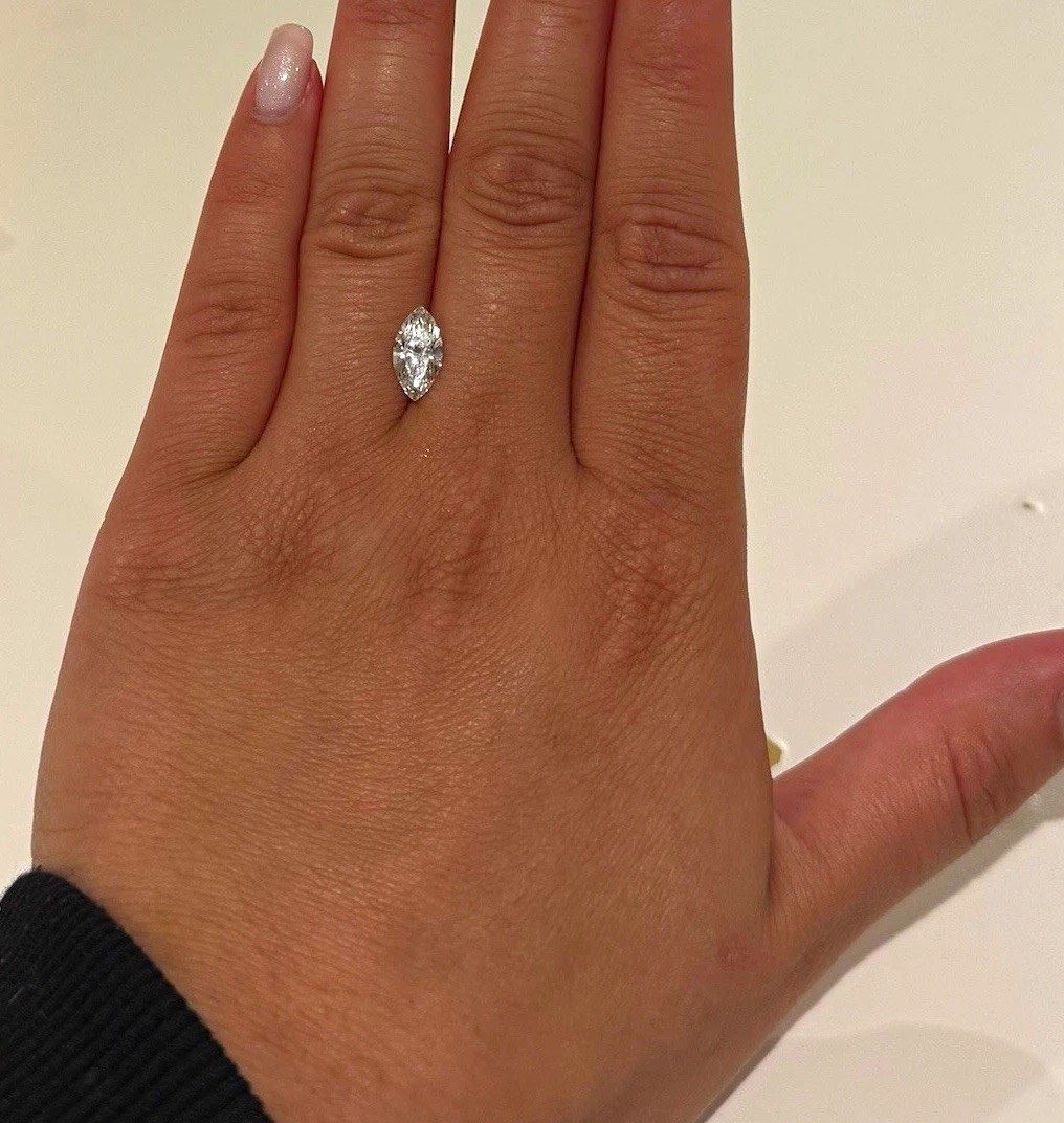 IGI Certified 1.47ct F VVS2 Lab-Grown Marquise Diamond, Excellent Cut IGI Certified 1.47ct F VVS2 Lab-Grown Marquise Diamond, Excellent Cut