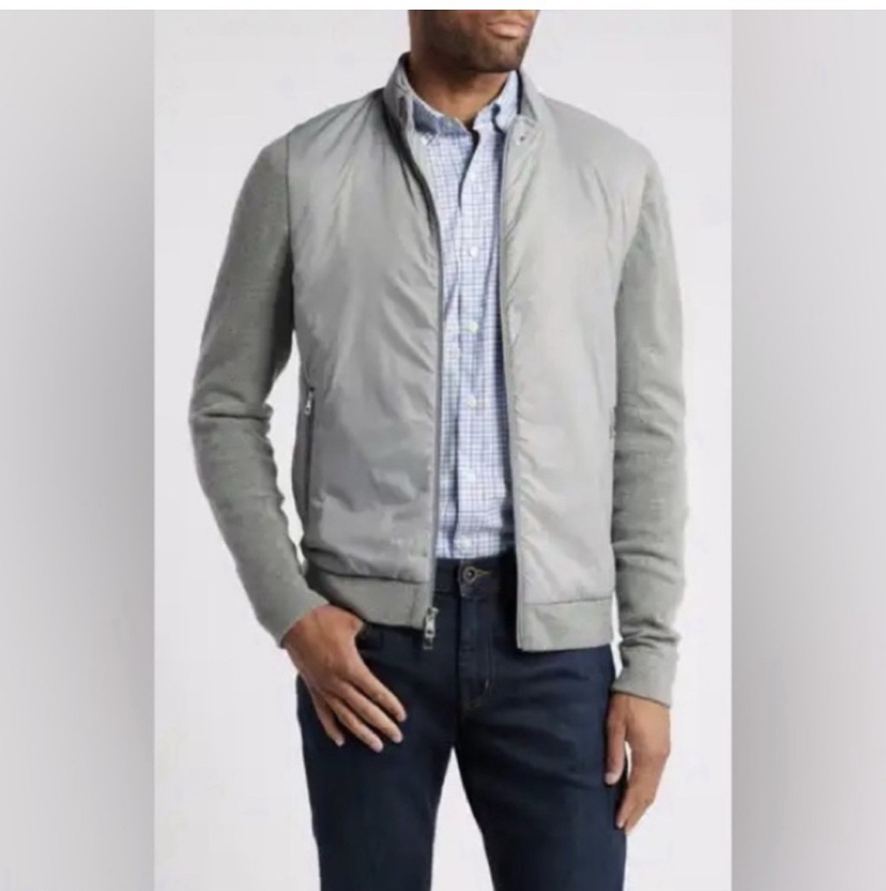 Peter Millar Crown Crafted Holdridge Hybrid Zip Jacket Gale Gray Size L Peter Millar Crown Crafted Holdridge Hybrid Zip Jacket Gale Gray Size L