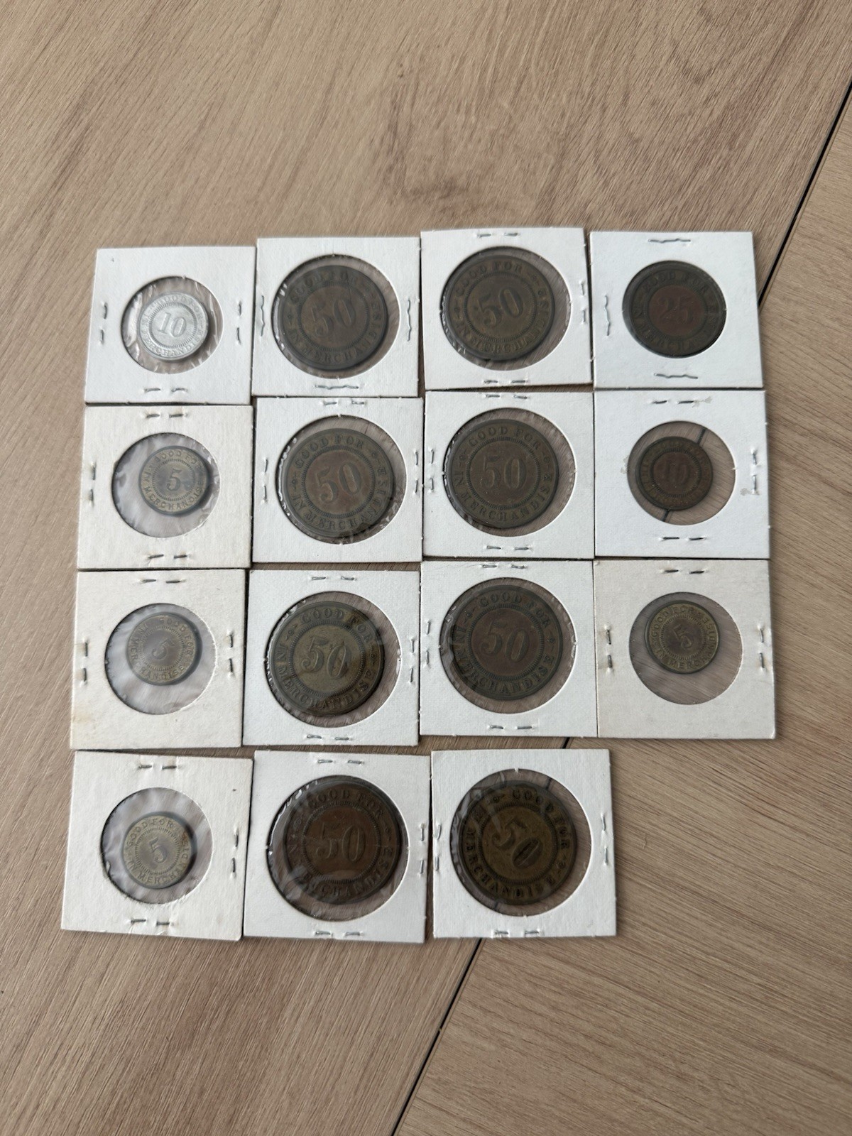 Lot of 15 Vintage R.L. Leeson & Sons Elwood Indiana Good For Merchandise Tokens