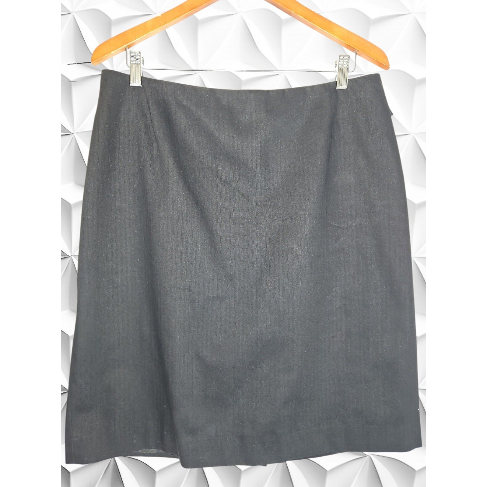Prada Milano Black Cotton Pencil Skirt Side Zip Back Split Size IT 48