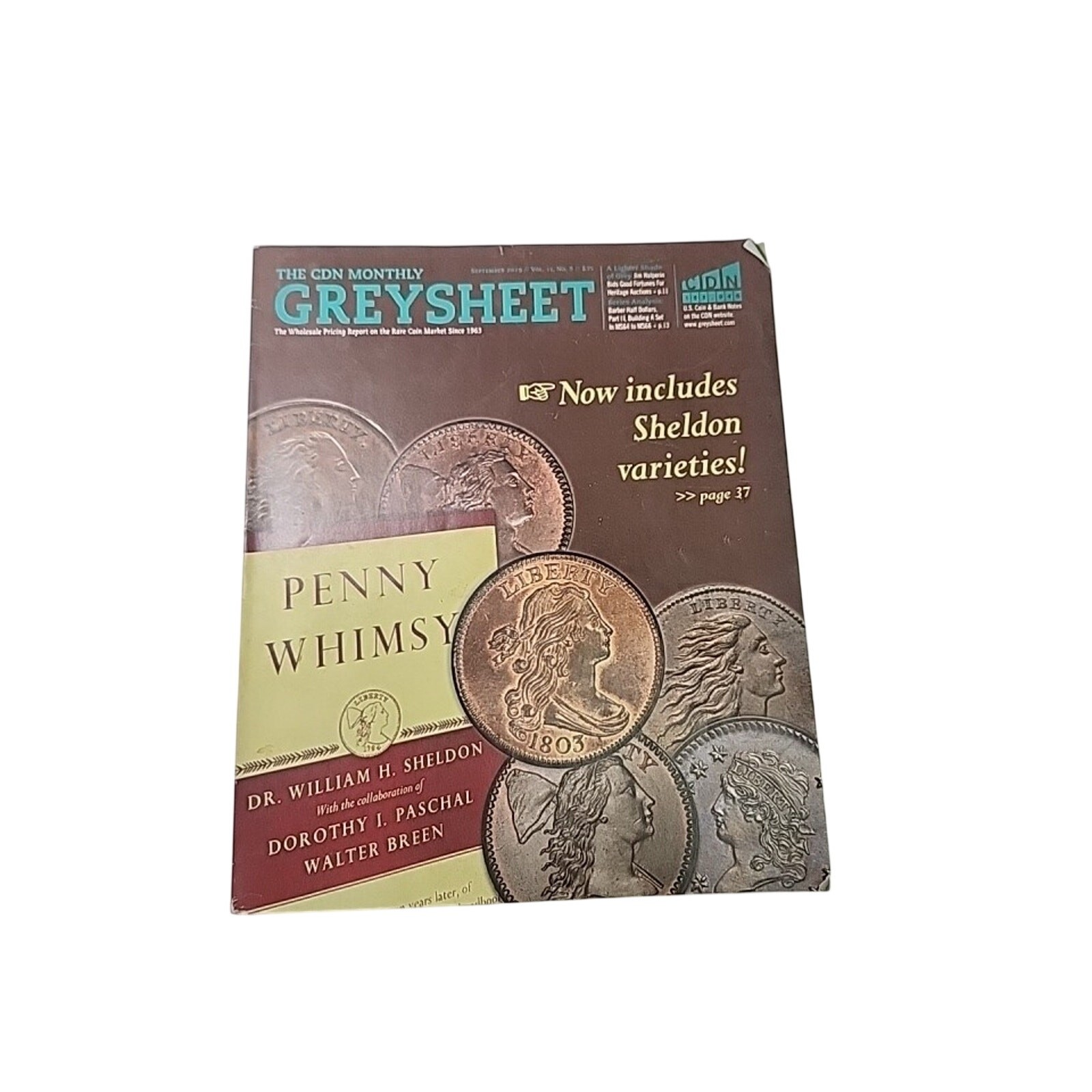 SEPTEMBER 2019 CDN Monthly GREYSHEET Coin Dealer Magazine 126 pages Vol II No 9