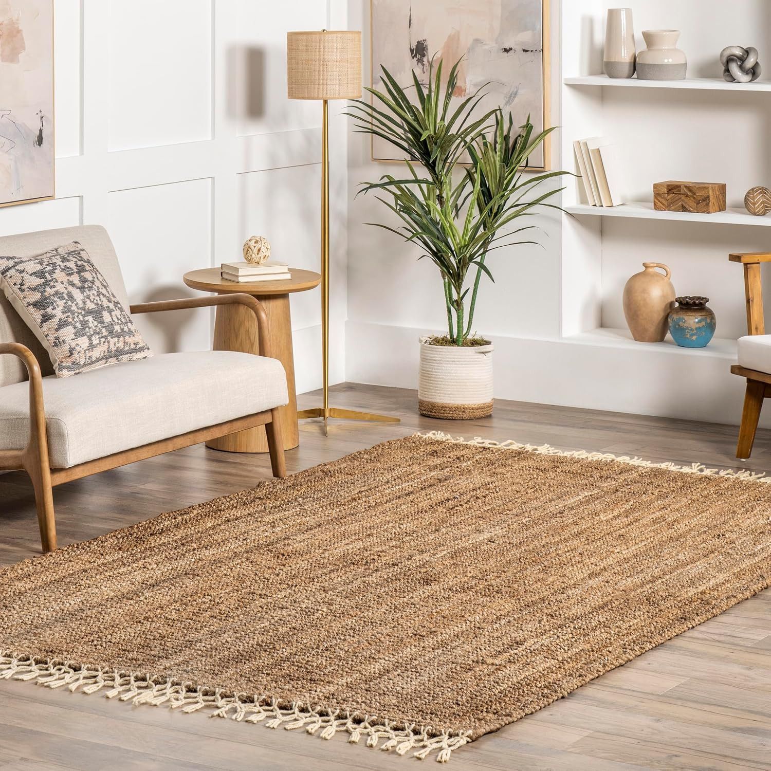 Raleigh Natural Solid Hand Tufted Area Rug, 5\' X 8\'