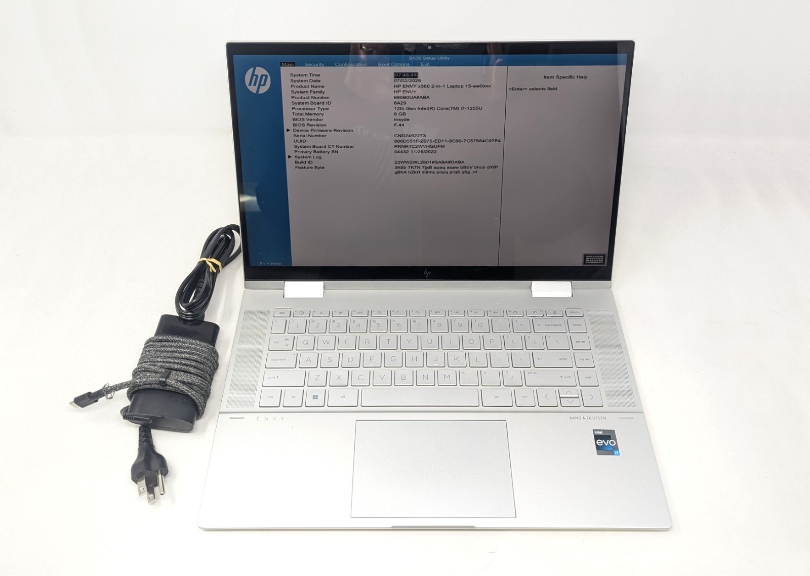 HP ENVY x360 2-in-1 15-ew023dx - Intel i7-1255U 8GB DDR4 RAM 256GB SSD No OS